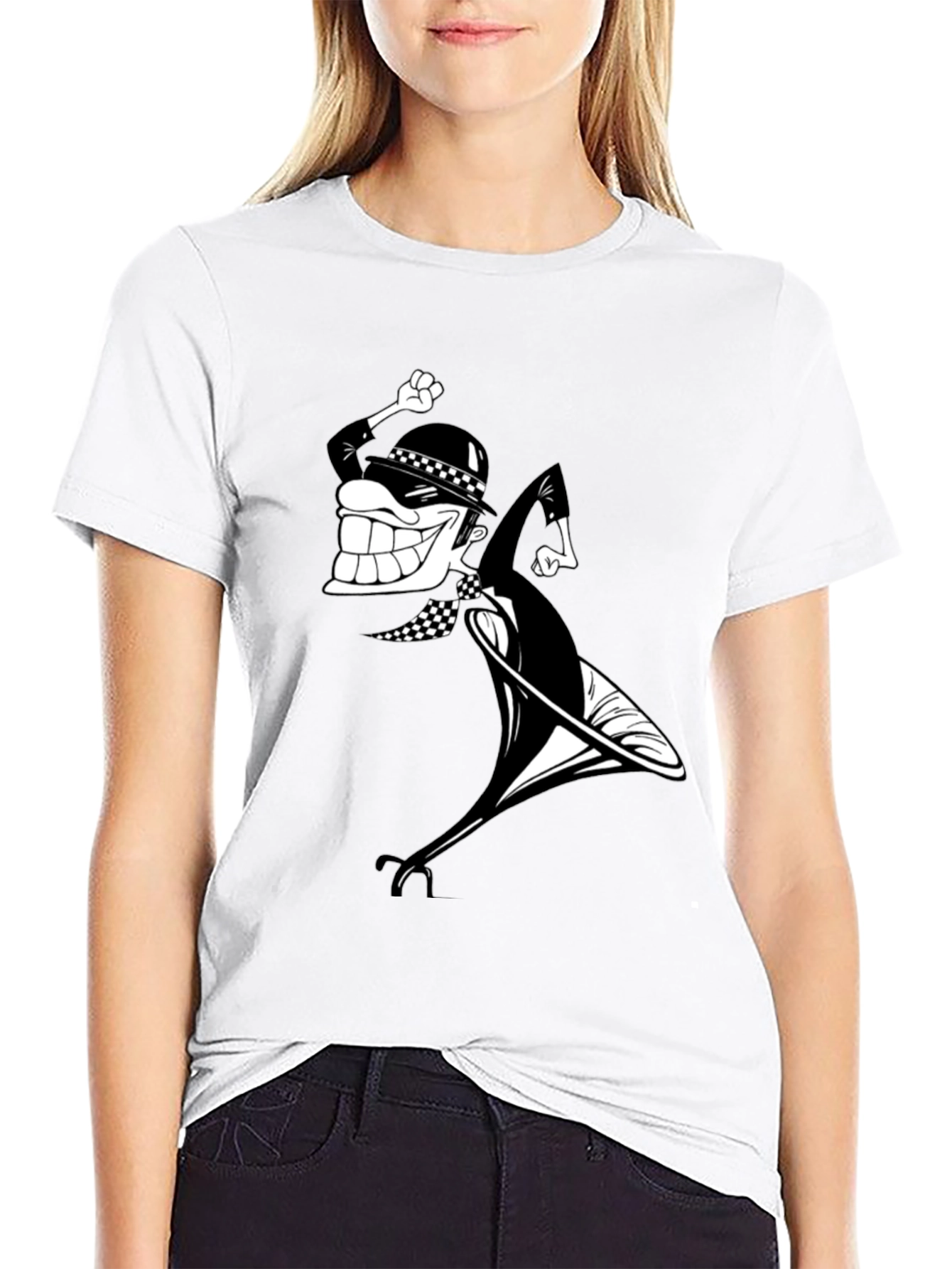 Black 2 Tone Ska Rude Boy T-Shirt Black view 9