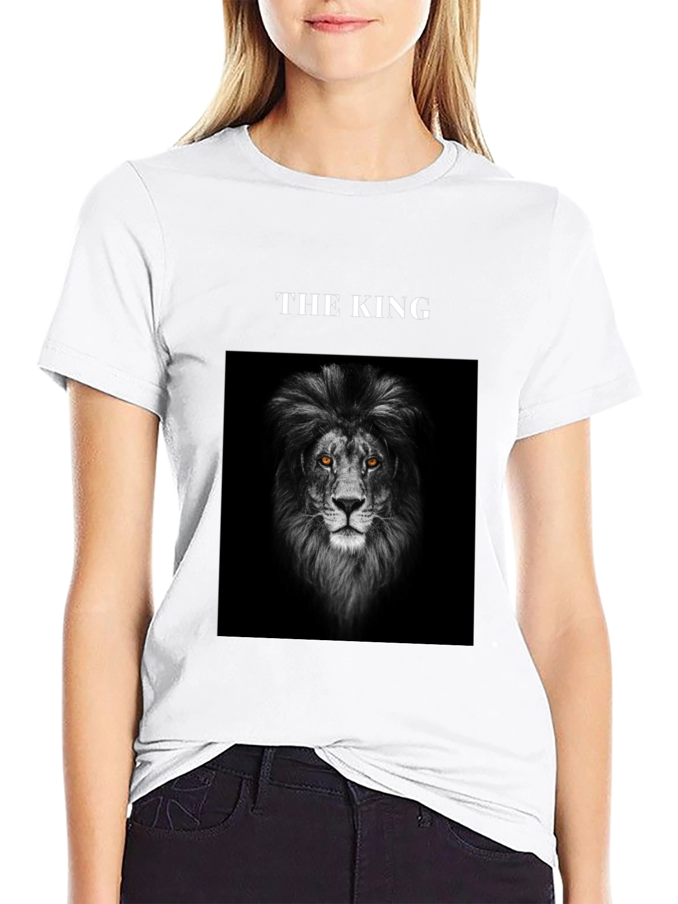 Black The King Lion Graphic Tee - Black view 9