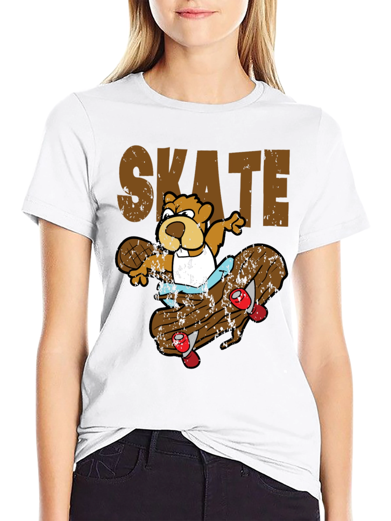 Black Skateboarding Beaver T-Shirt view 9