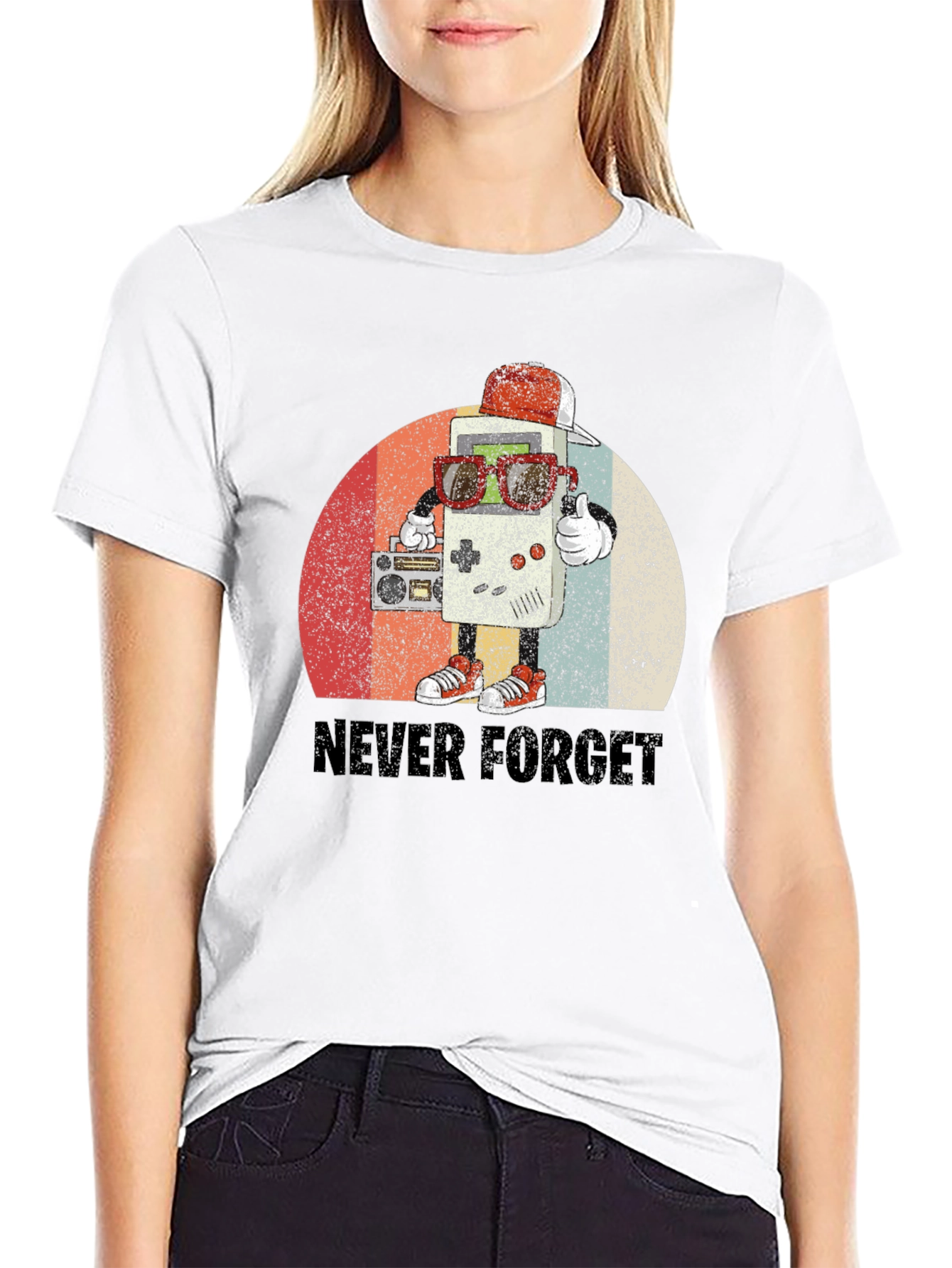 Black Retro Game Console T-Shirt - "Never Forget" Tee view 9