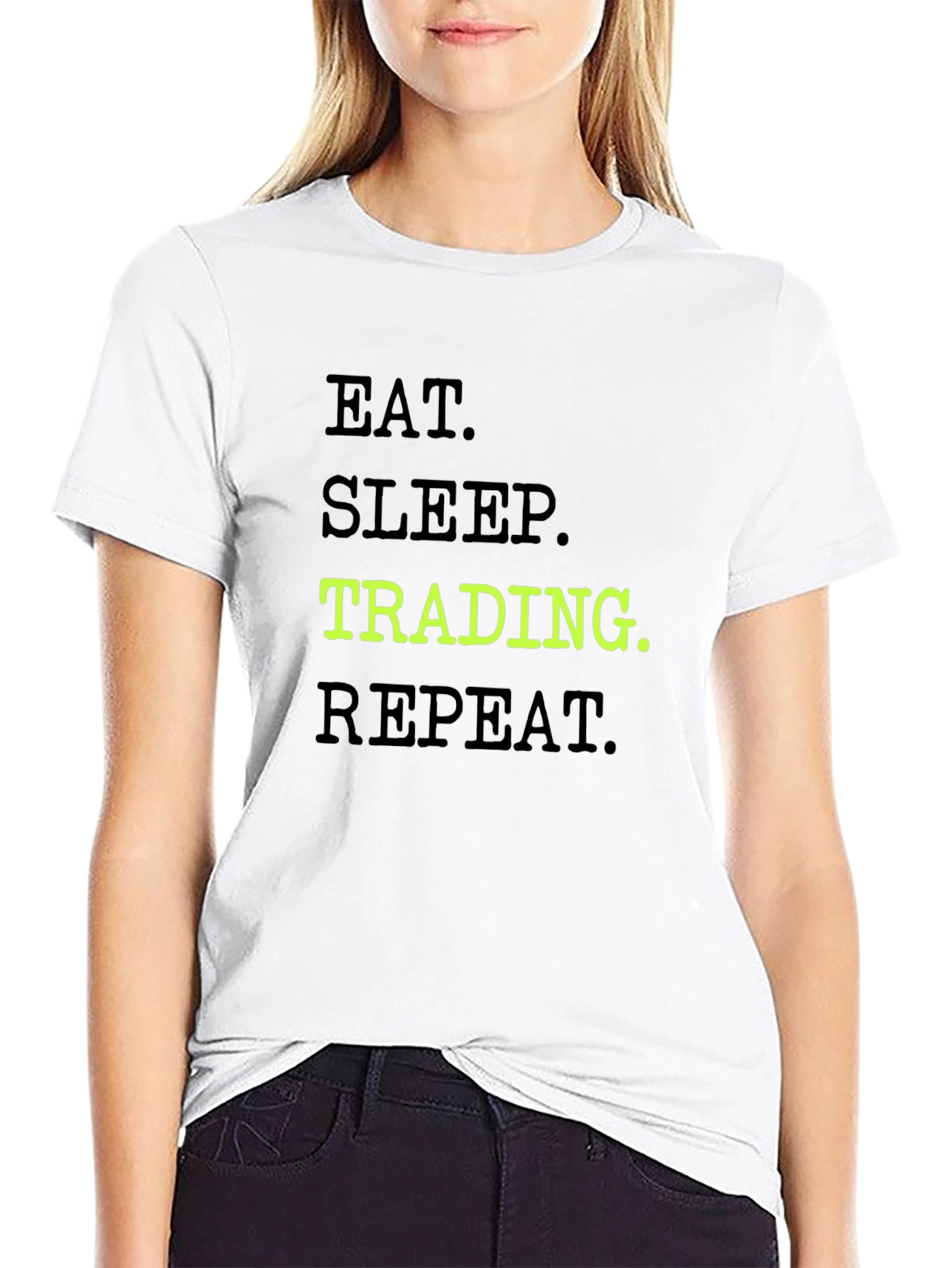 Black Eat Sleep Trading Repeat Black Graphic Tee view 9
