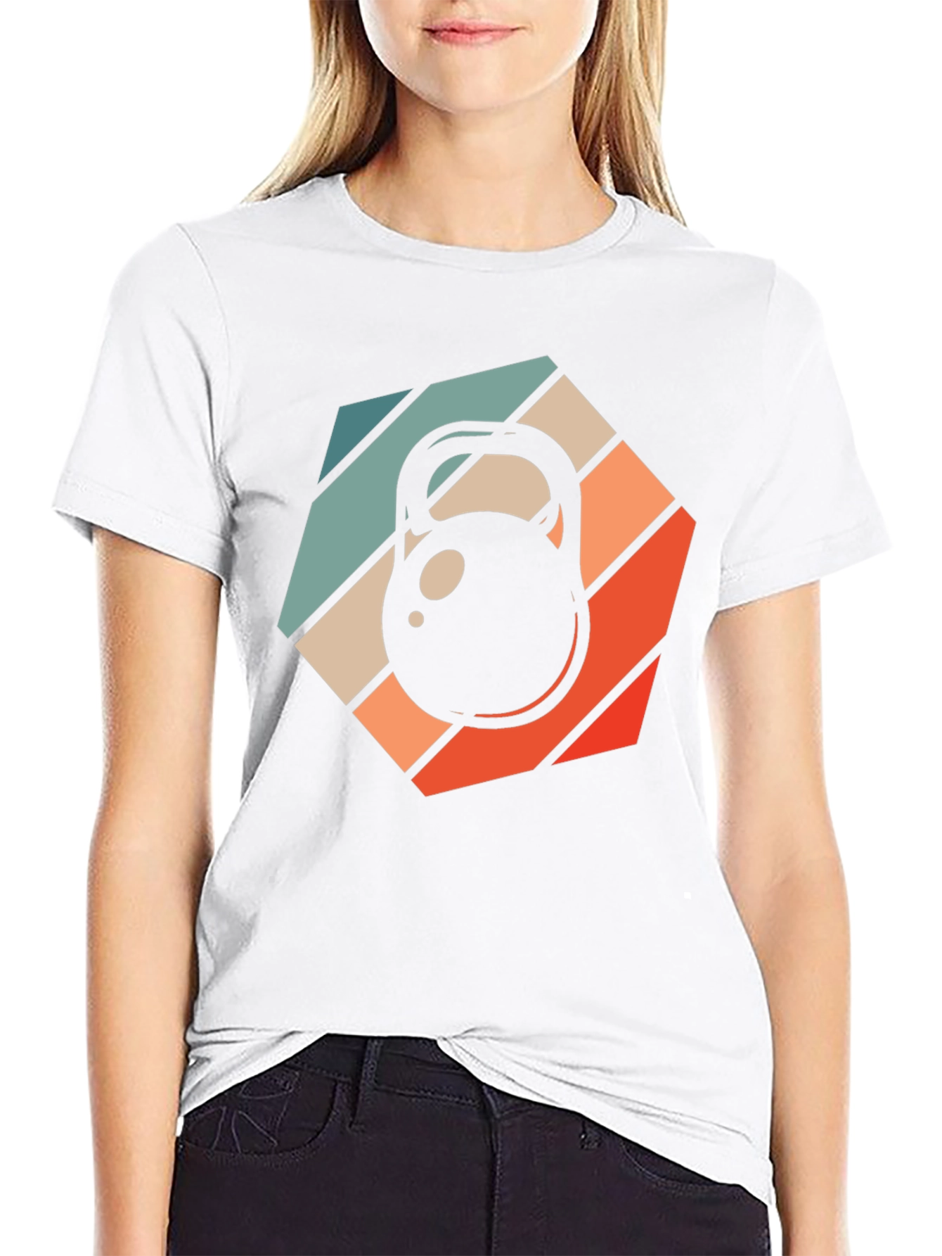 Black Retro Kettlebell Workout T-Shirt view 9