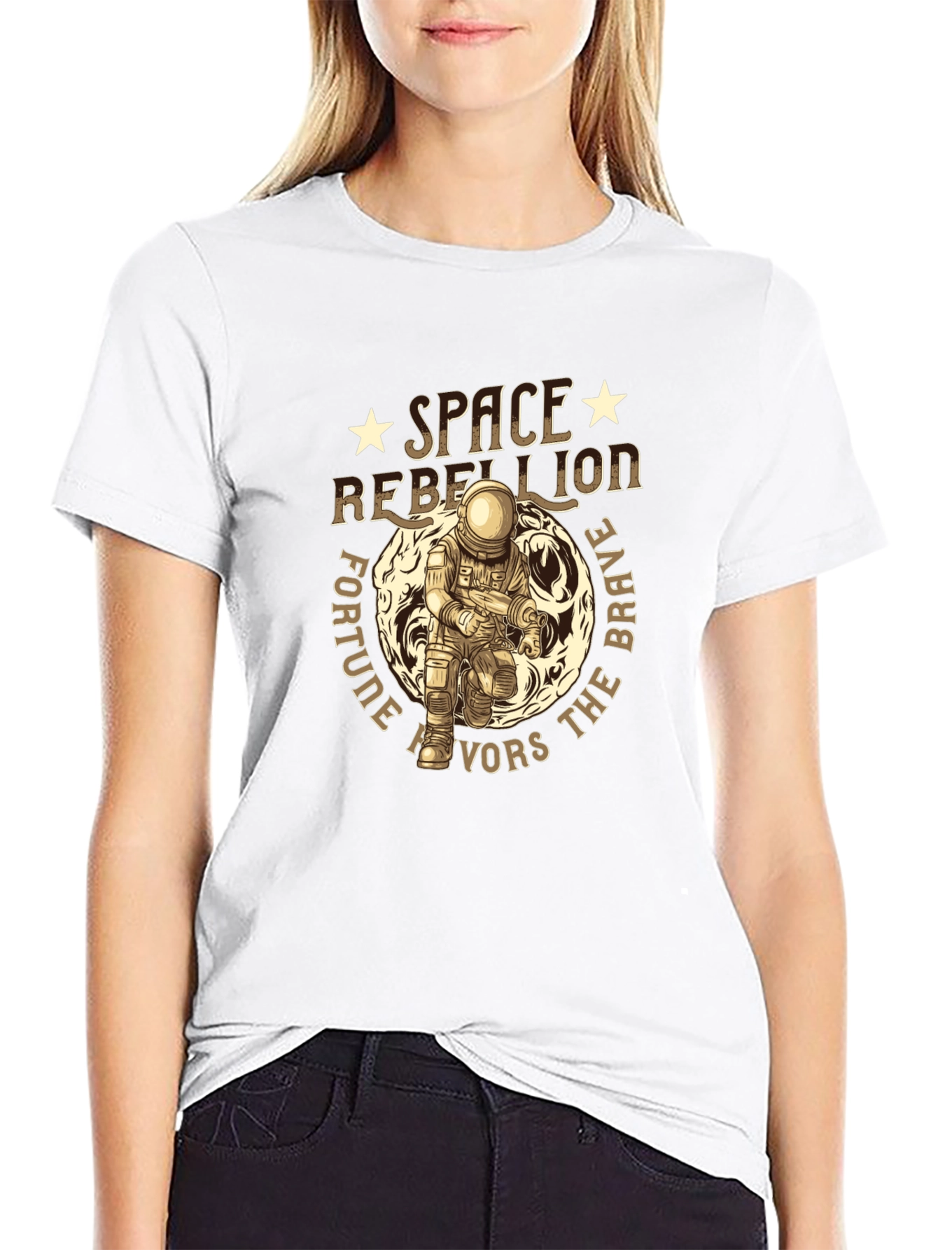 Black Space Rebellion Graphic T-Shirt view 9