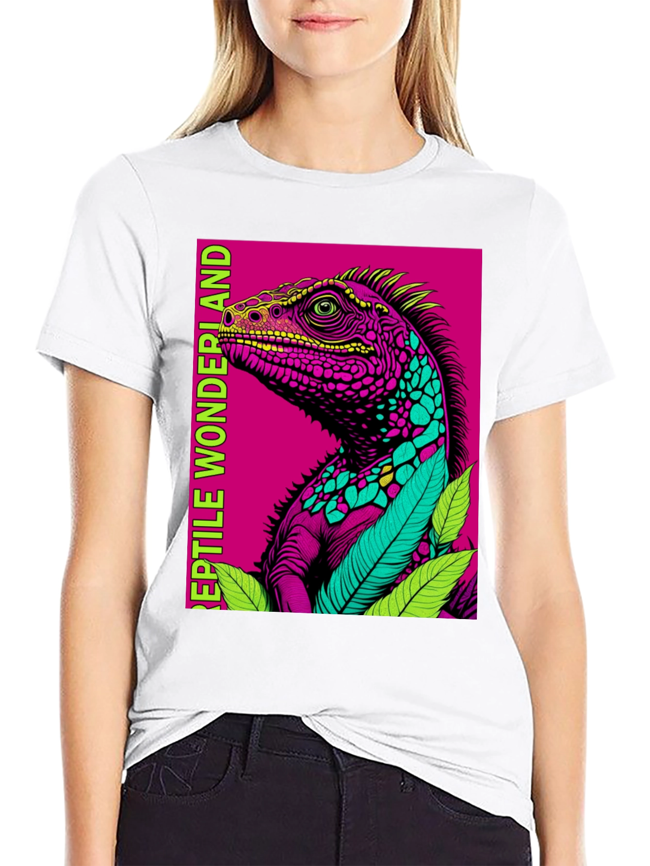 Black Reptile Wonderland Graphic Tee view 9