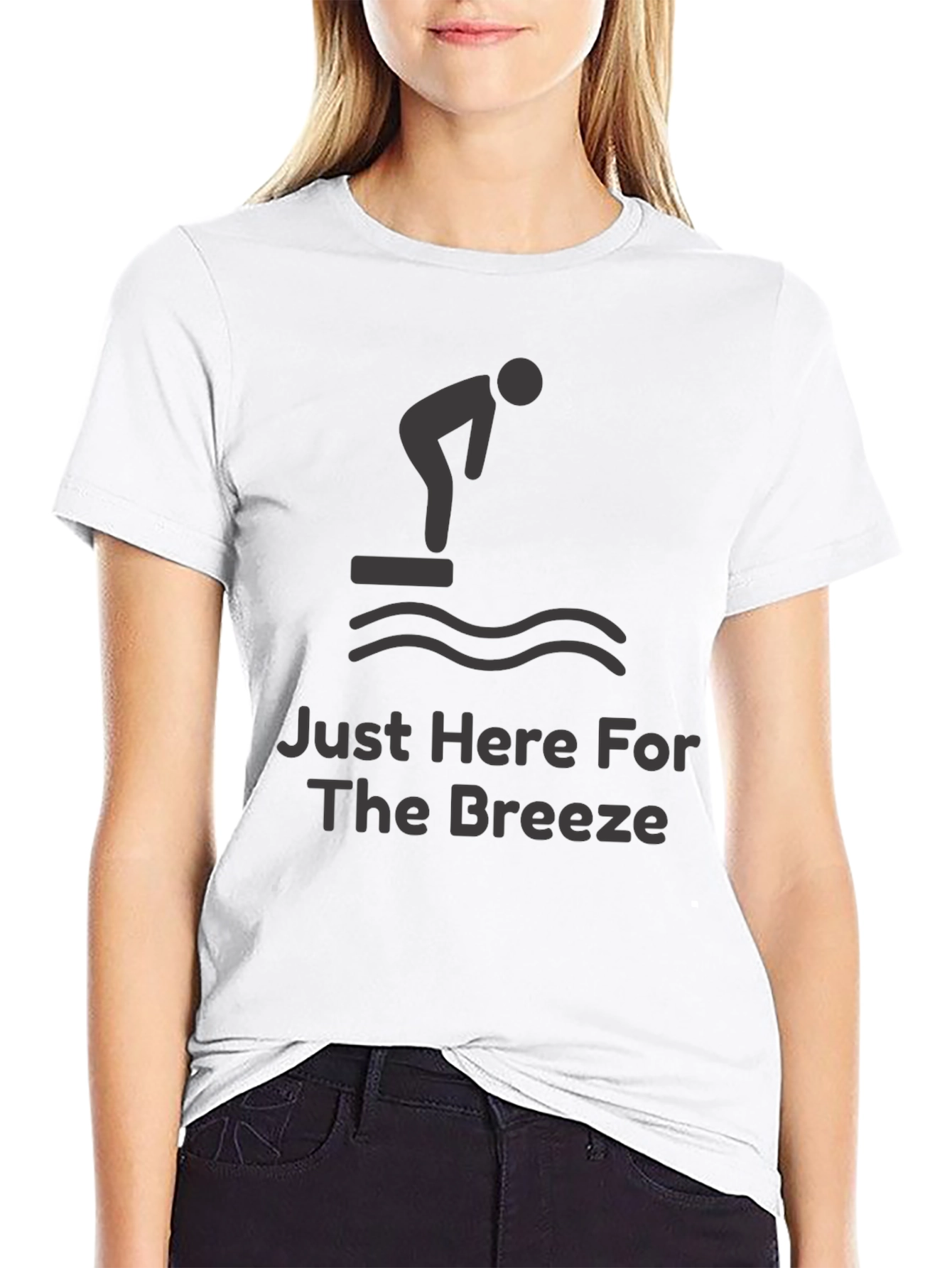 Black Just Here For The Breeze Funny Diver T-Shirt view 9
