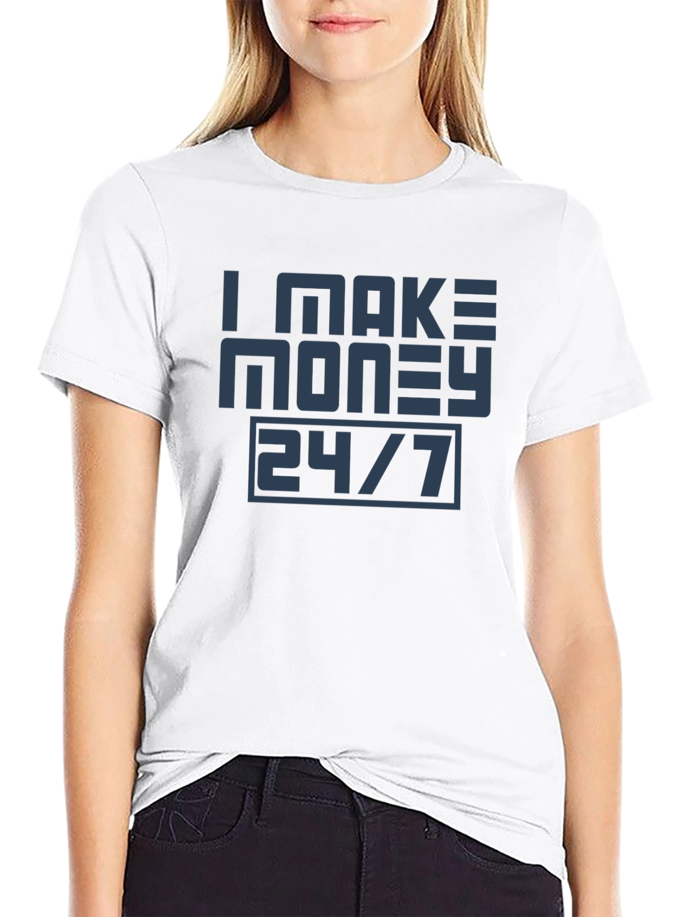 Black I Make Money 24/7 Graphic Tee view 9