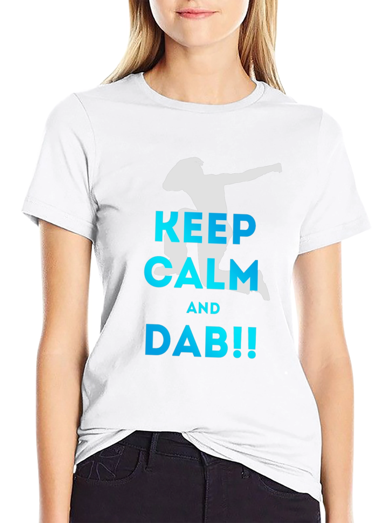 Black Keep Calm and Dab! Men's Black T-Shirt view 9