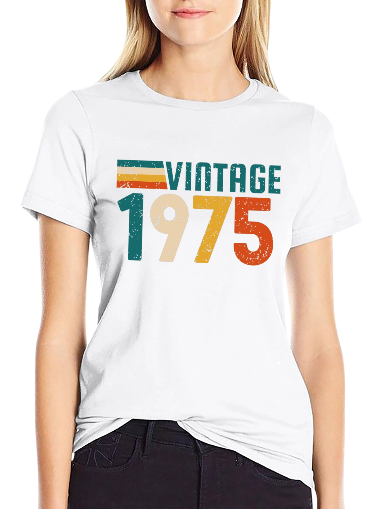 Black Vintage 1975 Retro T-Shirt view 9