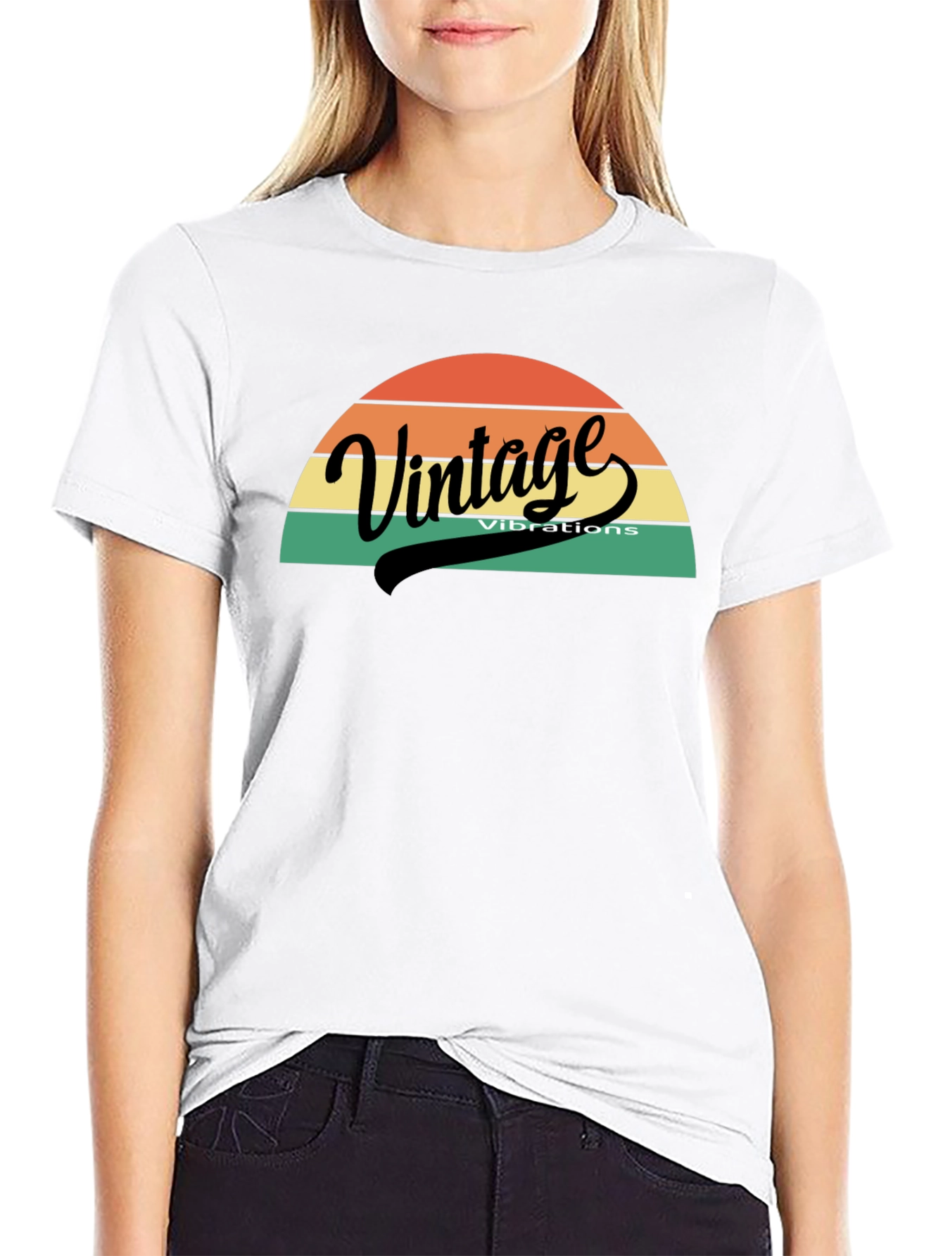 Black Vintage Vibes Graphic Tee - Retro Style view 9