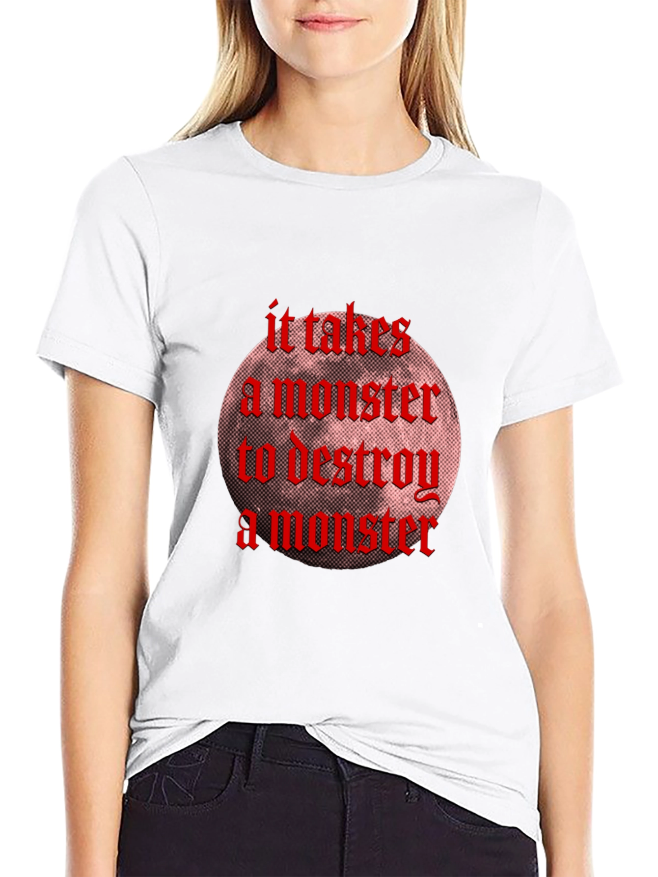 Black Monster Destroy Graphic Black T-Shirt view 9