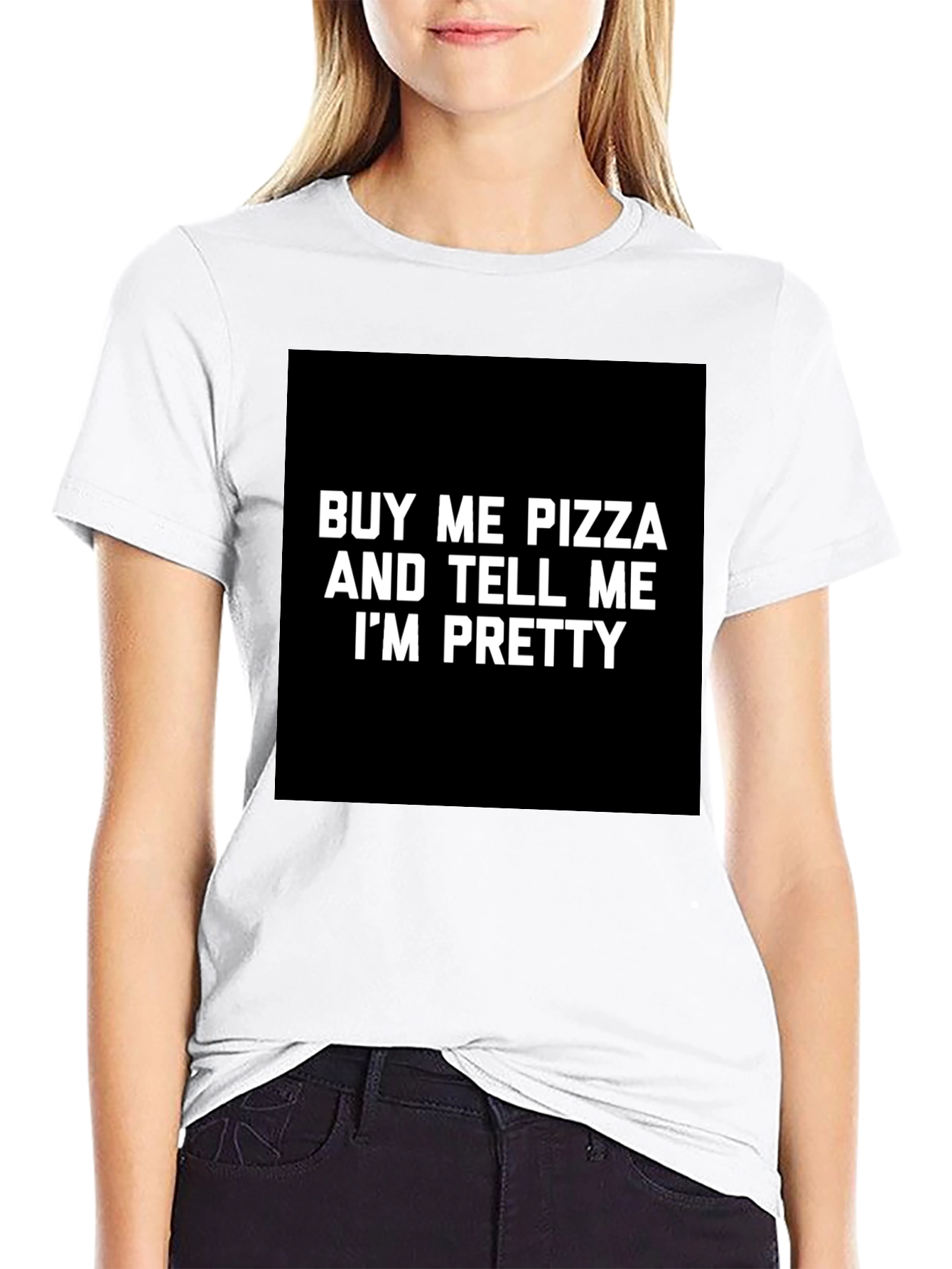 Black Funny Pizza & Compliment Graphic T-Shirt view 9