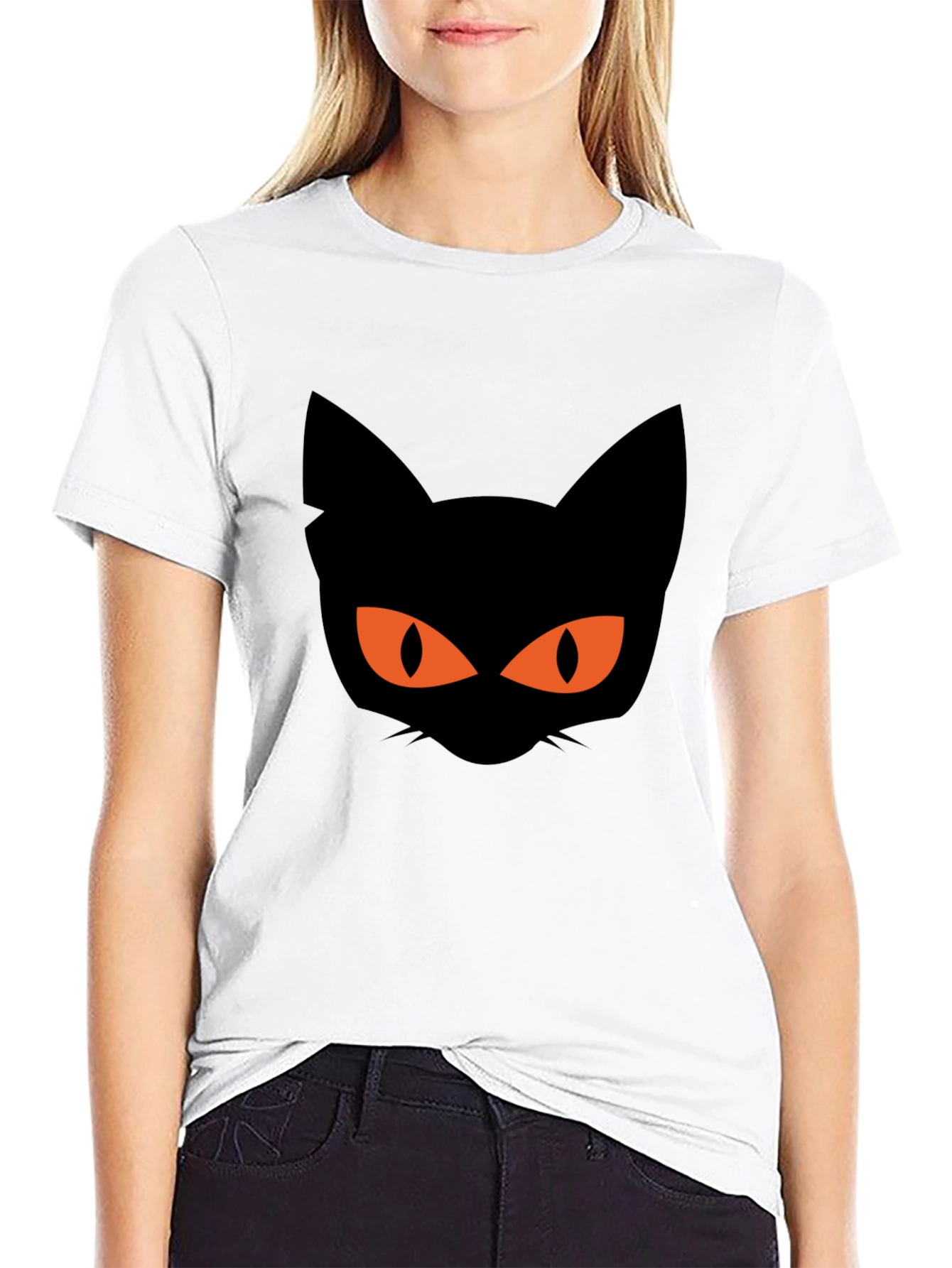 Black Black Cat Graphic Tee Halloween Shirt view 9