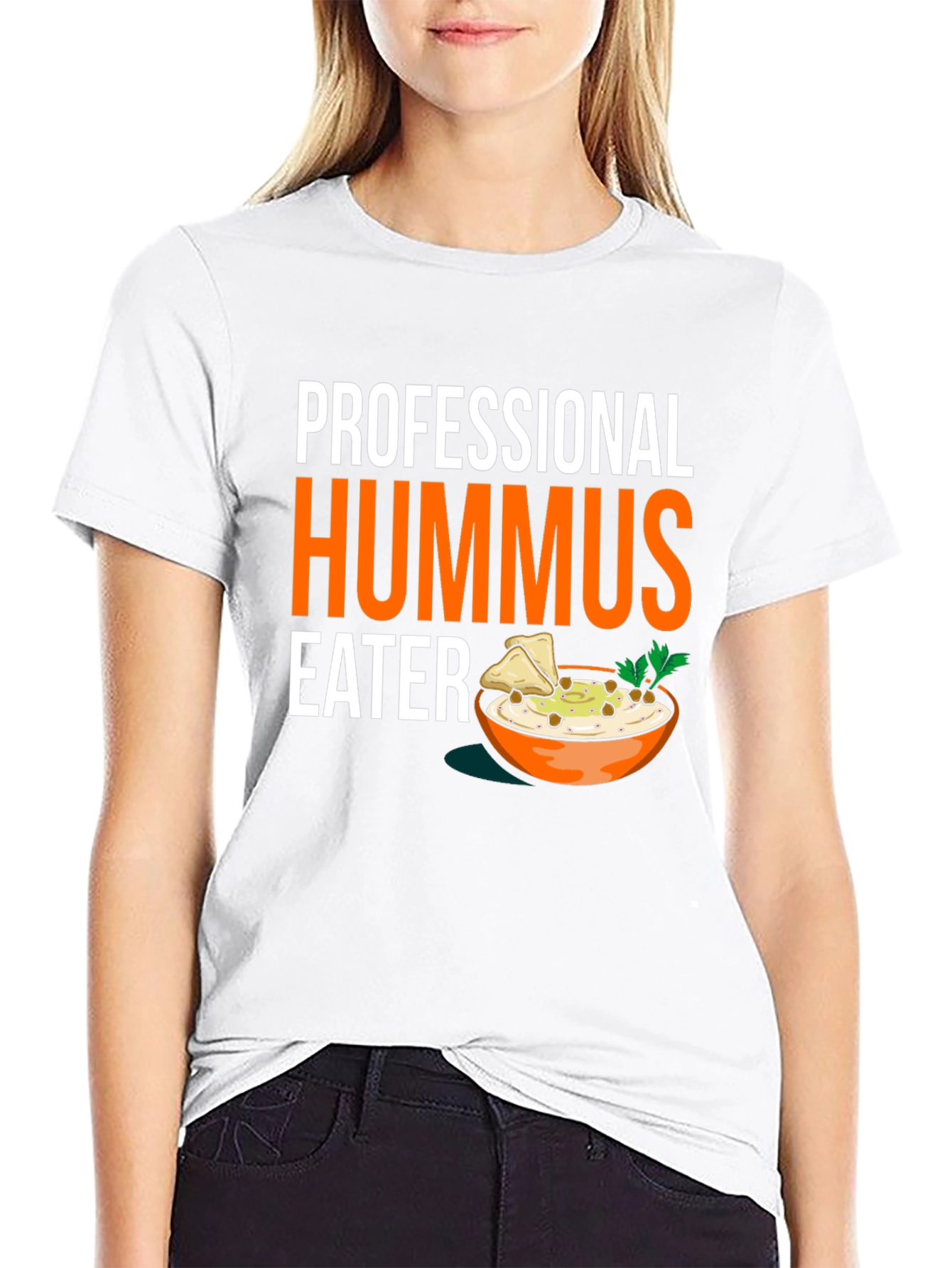 Black Professional Hummus Eater Graphic Tee view 9