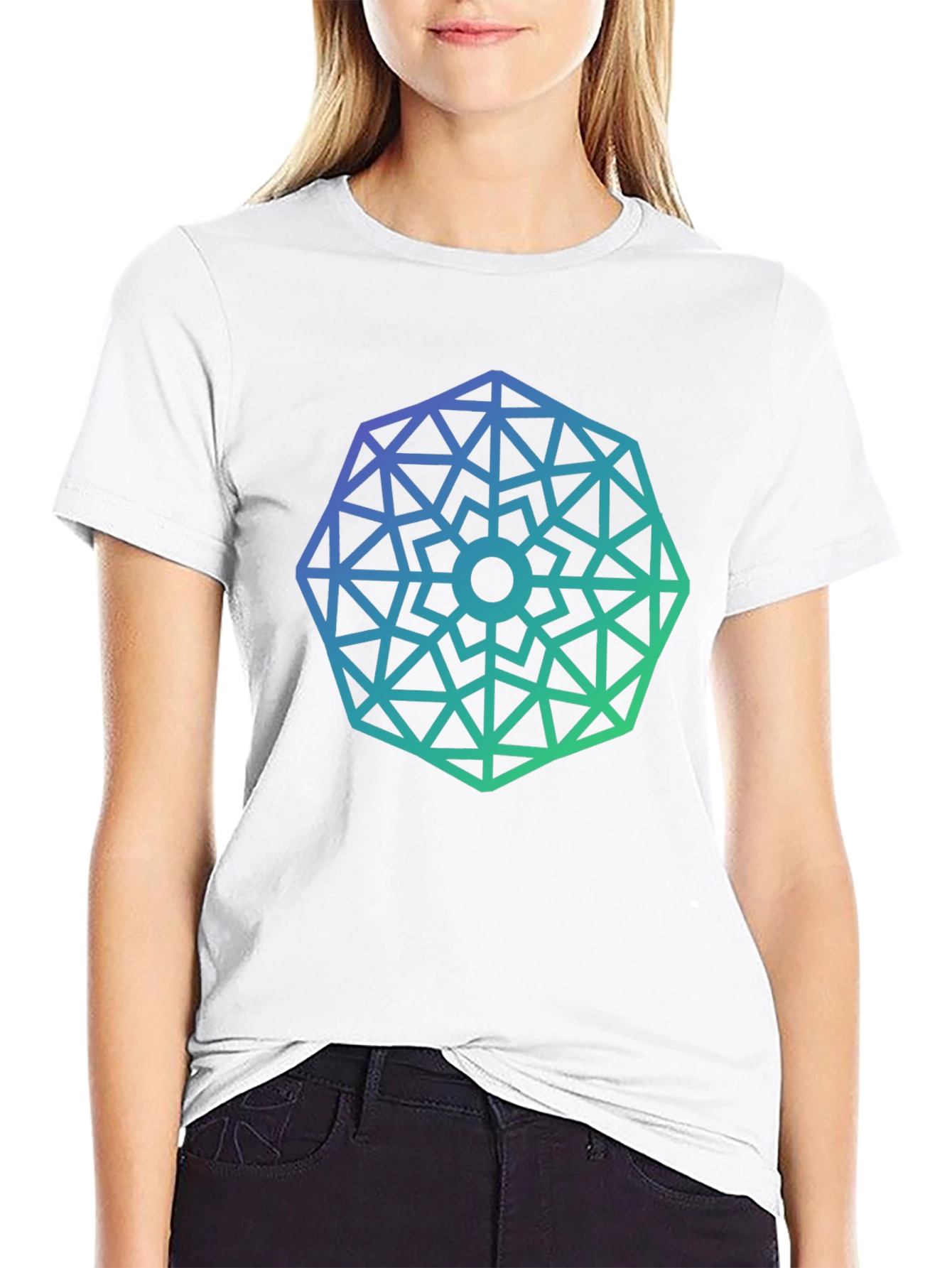 Black Geometric Gradient Tee - Modern Style view 9