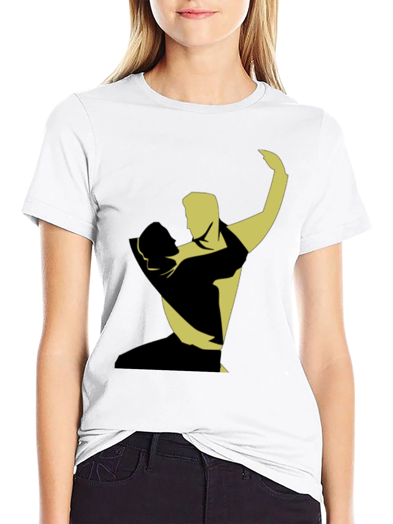 Black Tango Silhouette Graphic Tee - Black Cotton Blend view 9