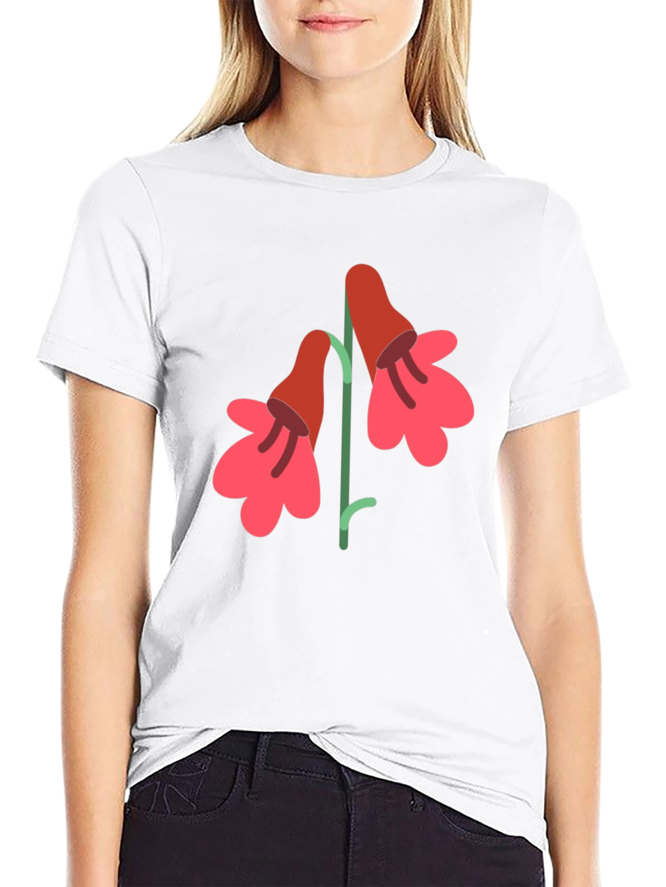 Black Floral Graphic Print Men's T-Shirt view 9