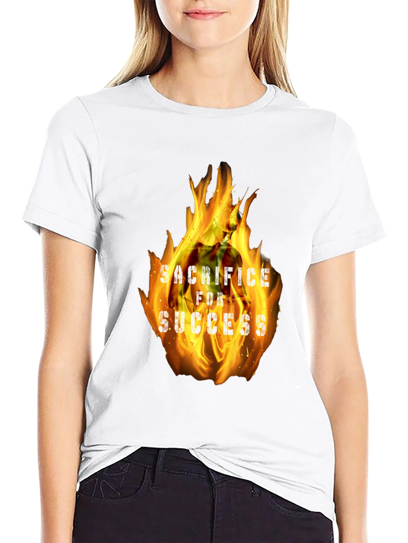 Black Sacrifice for Success Graphic Tee - Bold Motivational Design view 9