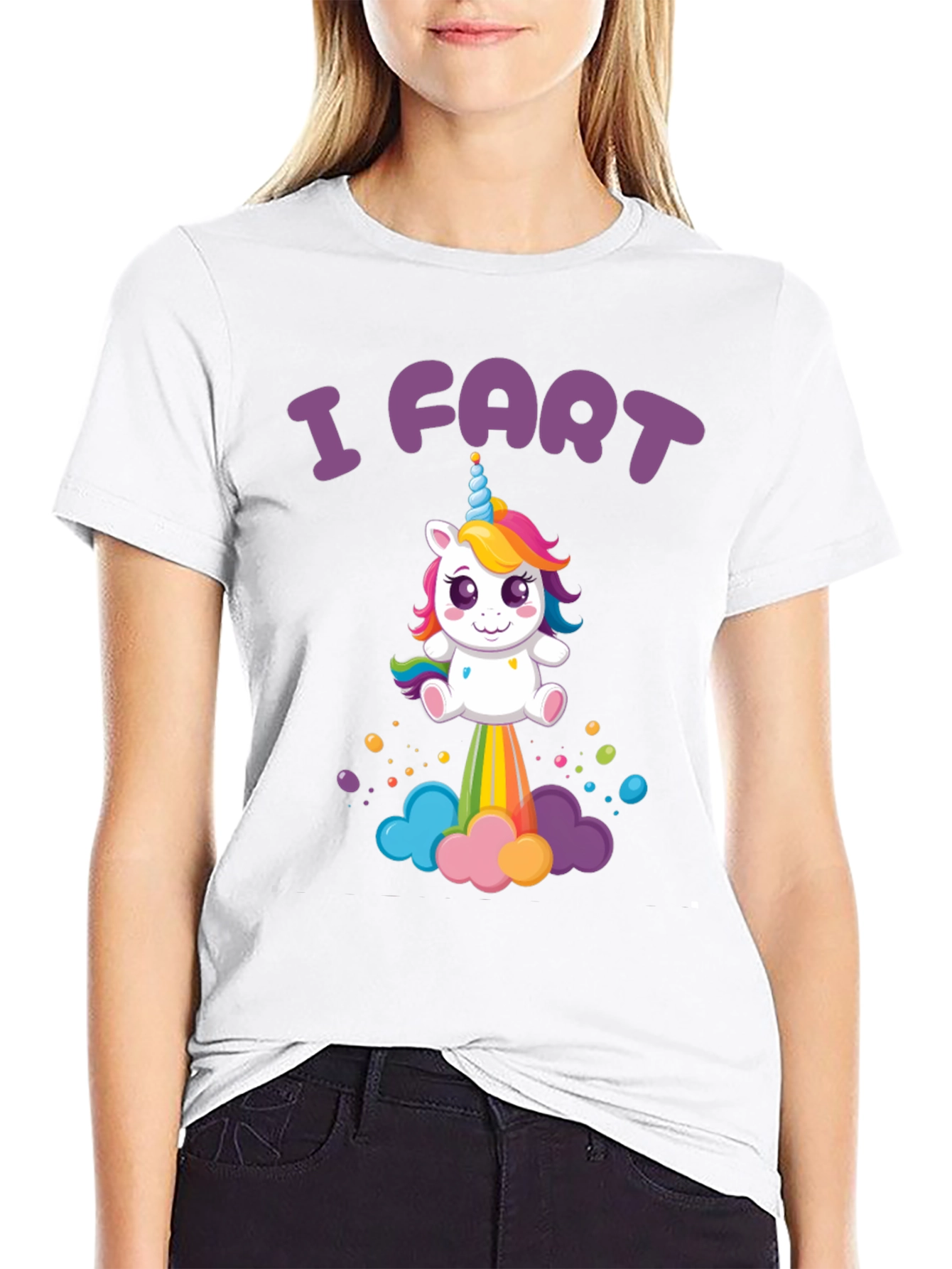 Black I Fart Unicorn Graphic Tee view 9