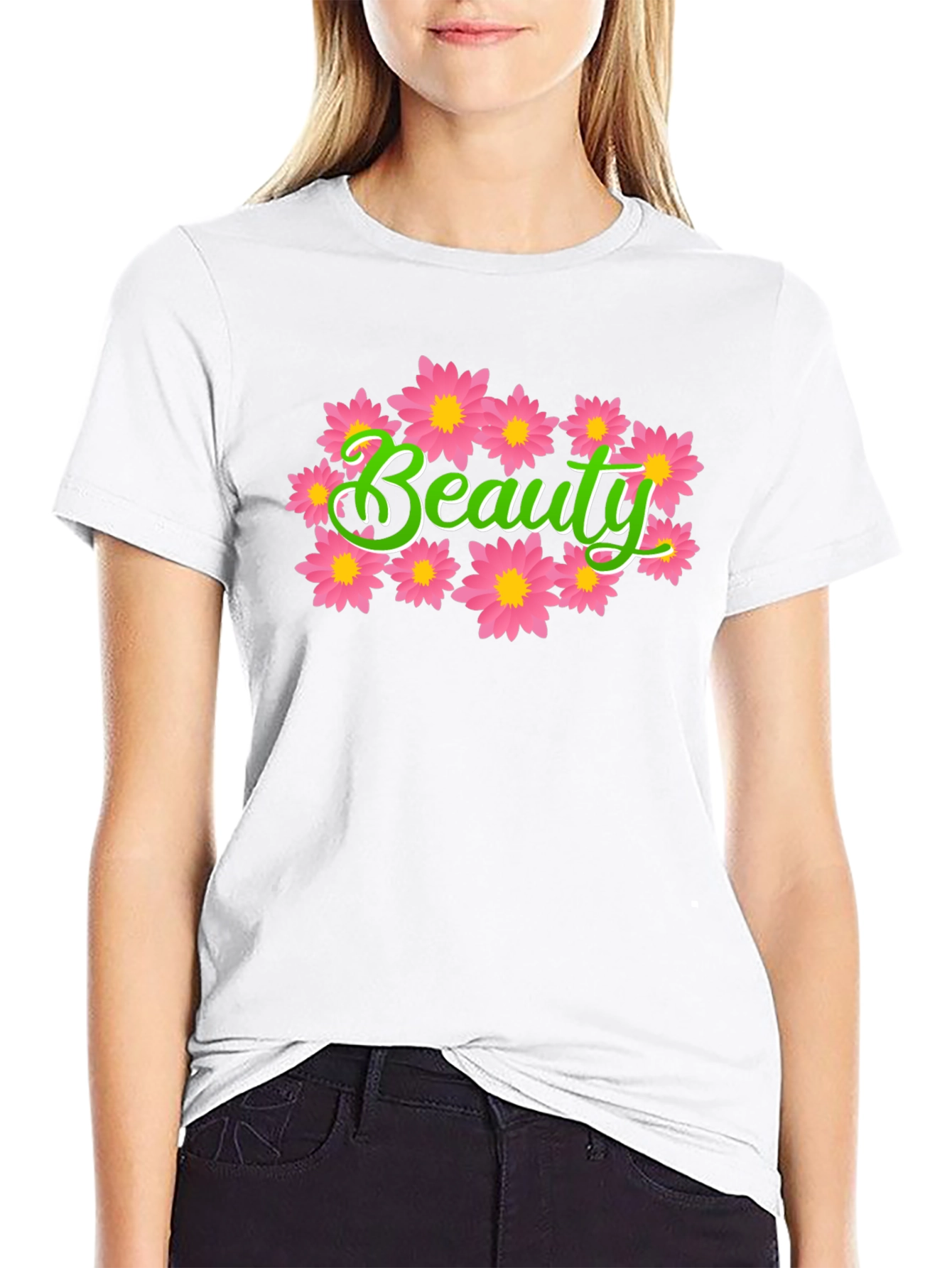 Black Beauty Floral Graphic T-Shirt - Stylish Comfort view 9