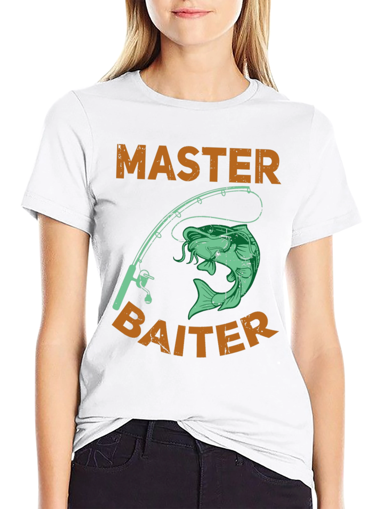 Black Master Baiter Fishing T-Shirt - Novelty Humor Tee view 9