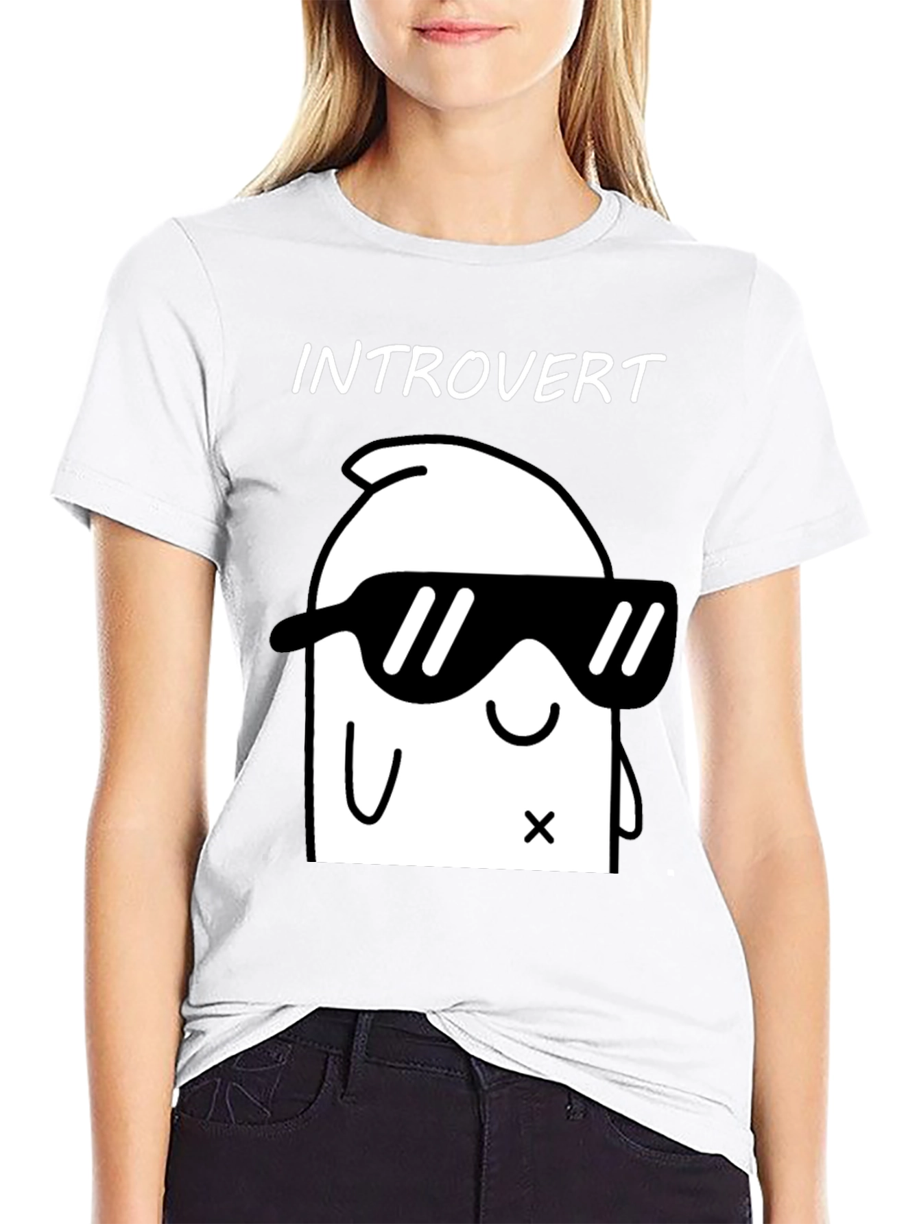 Black Introvert Graphic T-Shirt - Cool & Comfy Black Tee view 9