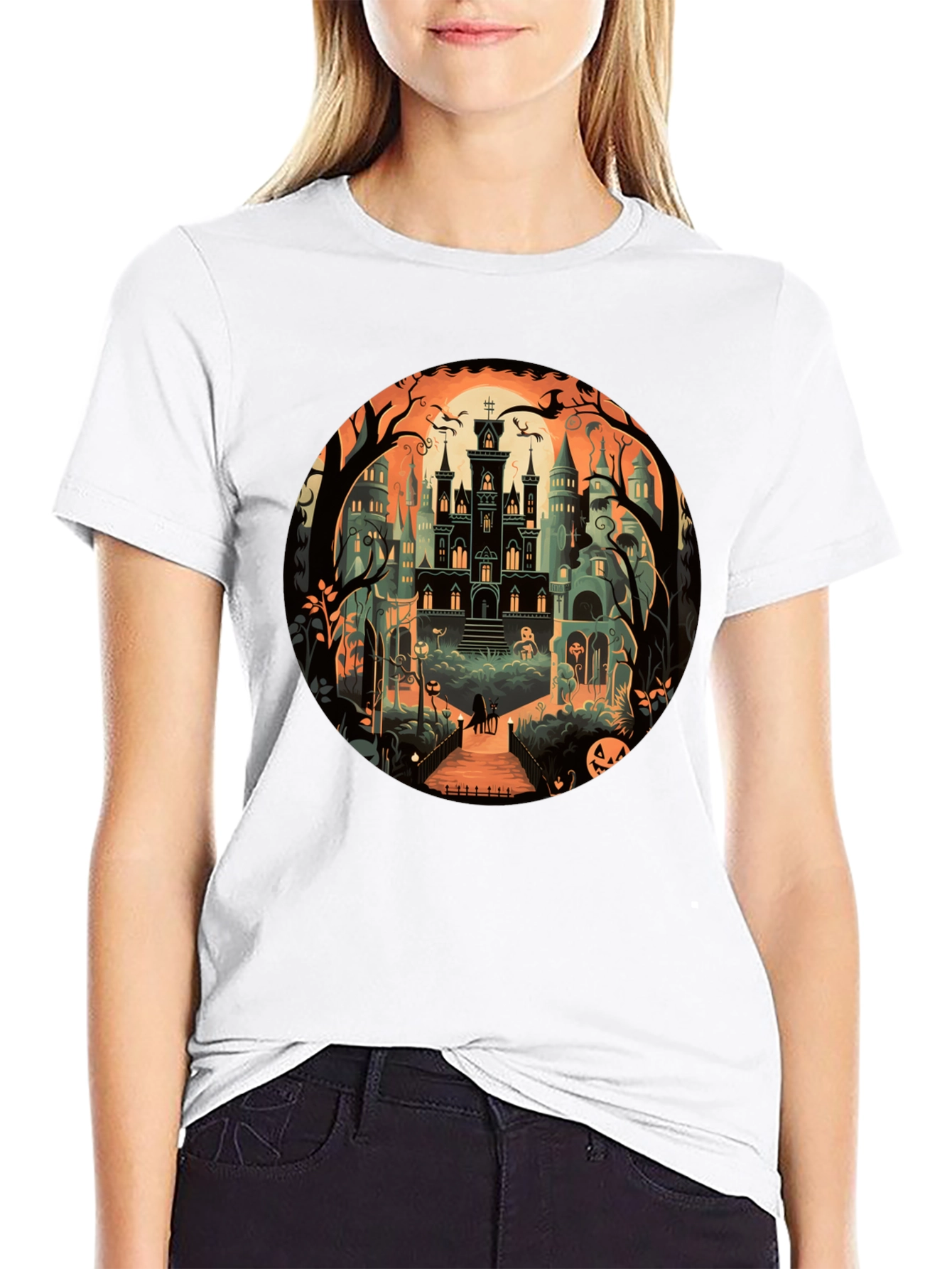 Black Haunted Mansion Graphic T-Shirt view 9