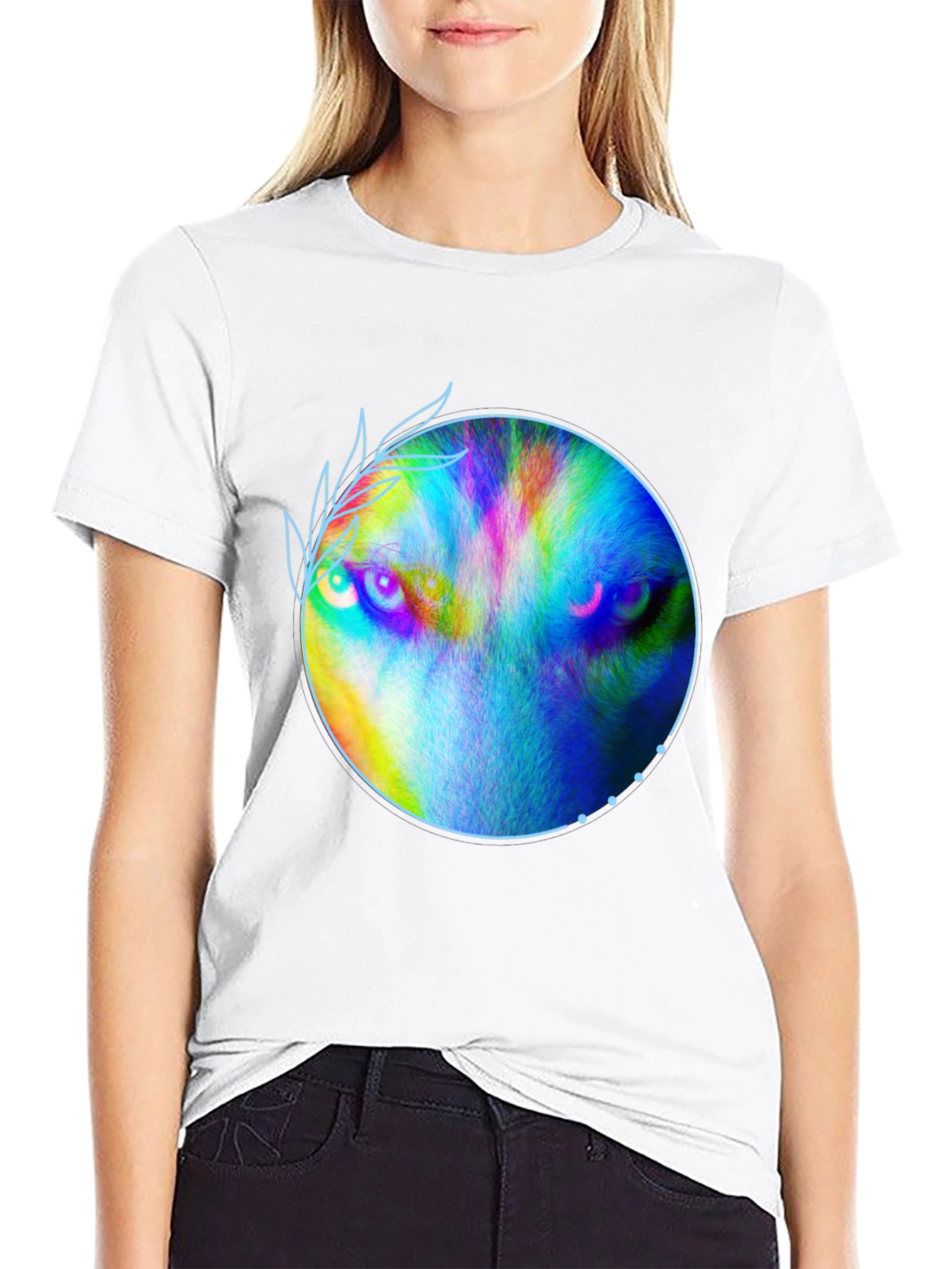 Black Wolf Eyes T-Shirt - Artistic Graphic Tee view 9