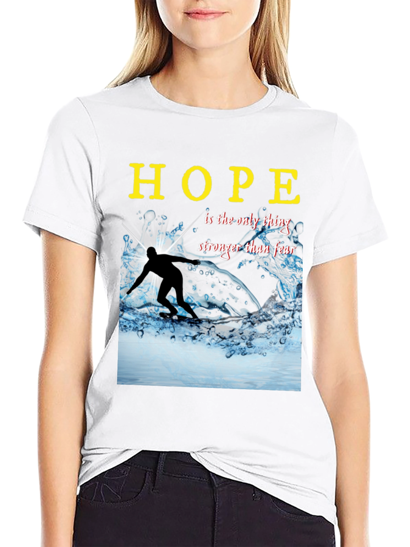 Black Hope Surfing Graphic Tee - Inspirational Unisex Shirt view 9
