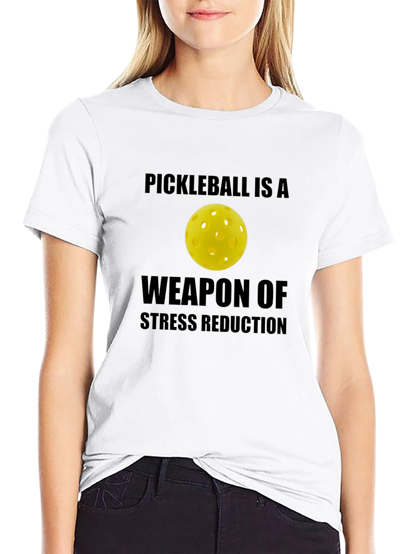 Black Pickleball Stress Reduction T-Shirt view 9
