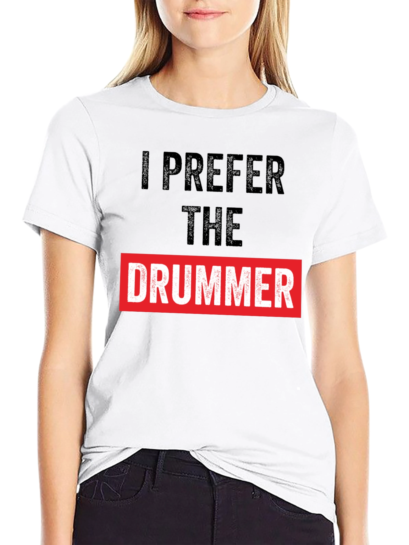 Black I Prefer the Drummer Graphic Tee view 9