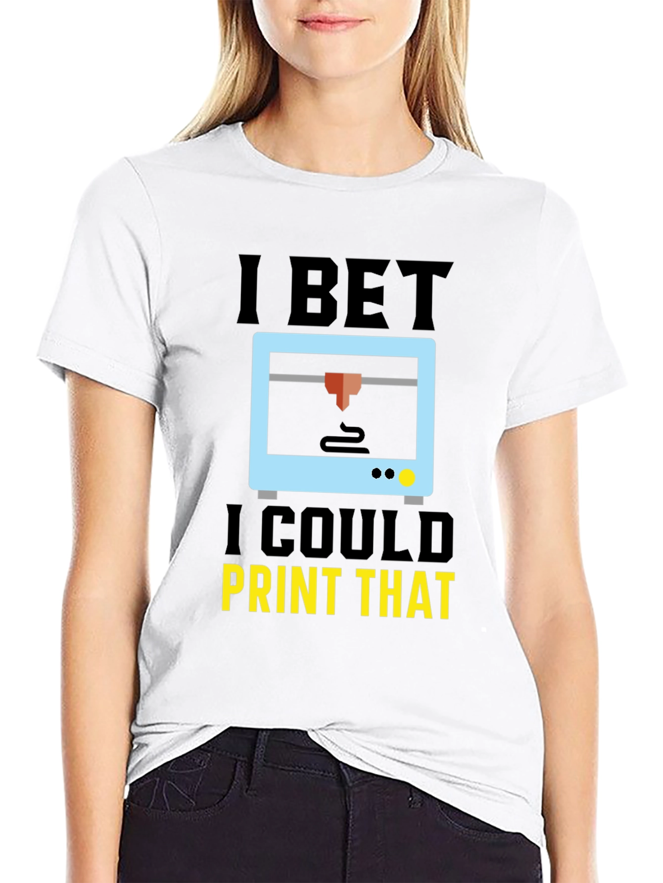 Black I Bet I Could Print That T-Shirt view 9