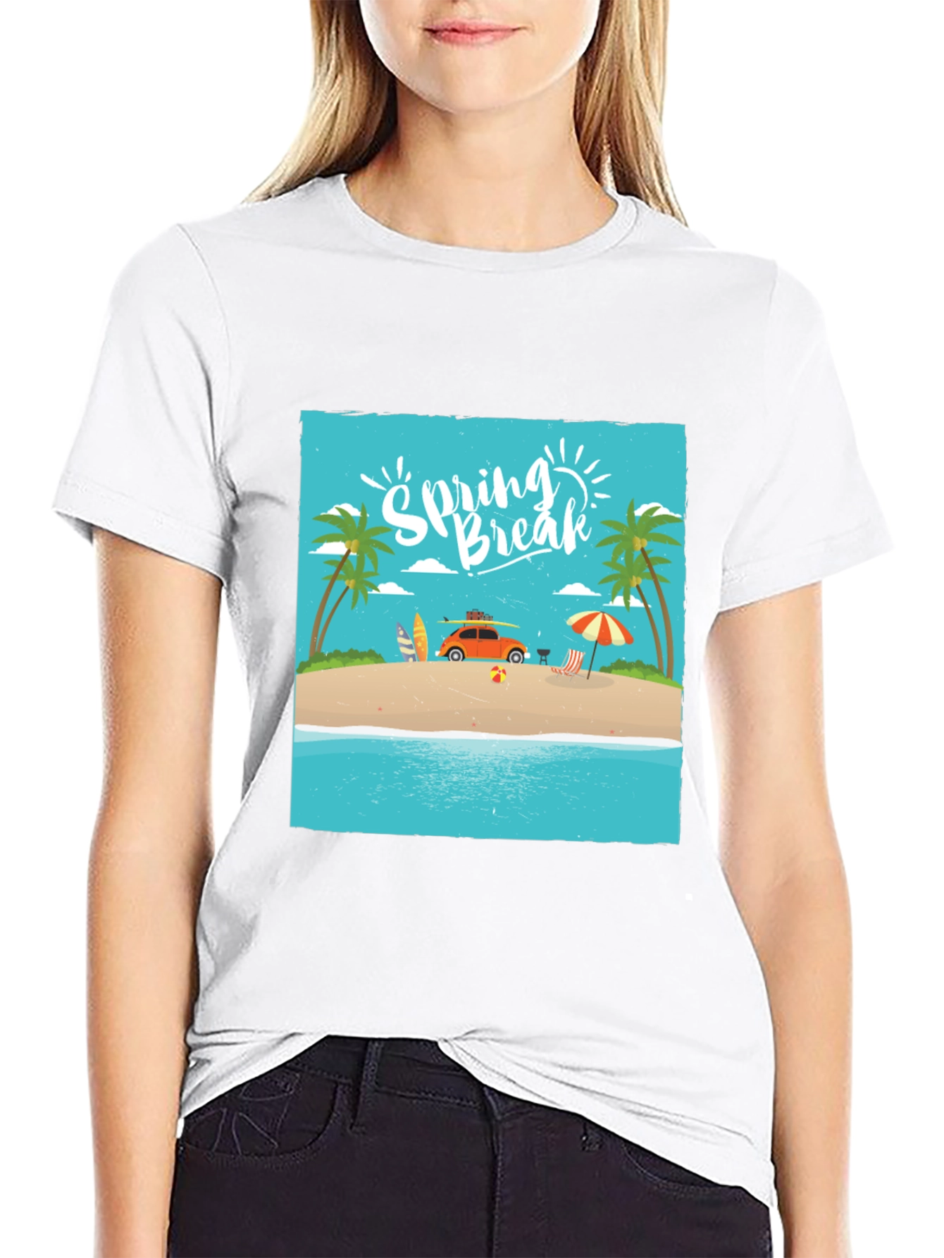 Black Spring Break Beach T-Shirt view 9