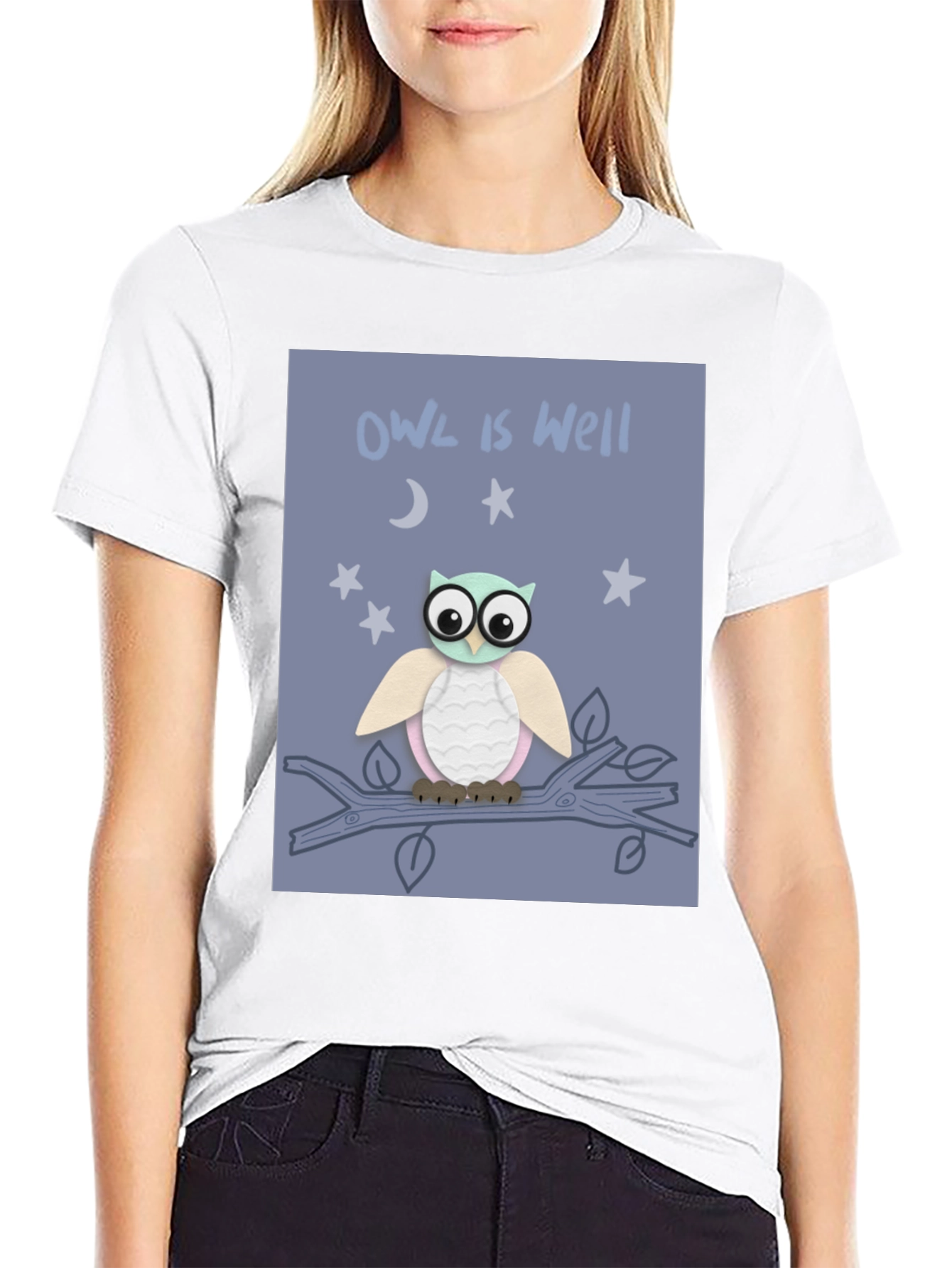 Black Owl is Well Graphic Tee - Soft Cotton T-Shirt view 9