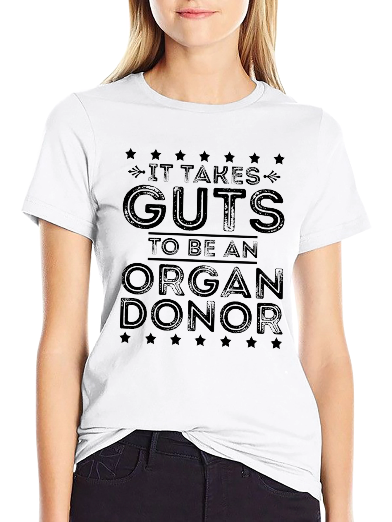 Black It Takes Guts Organ Donor Black Graphic T-Shirt view 9