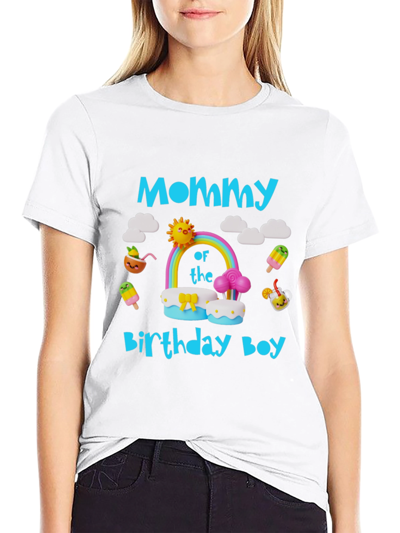 Black Mommy of the Birthday Boy T-Shirt view 9