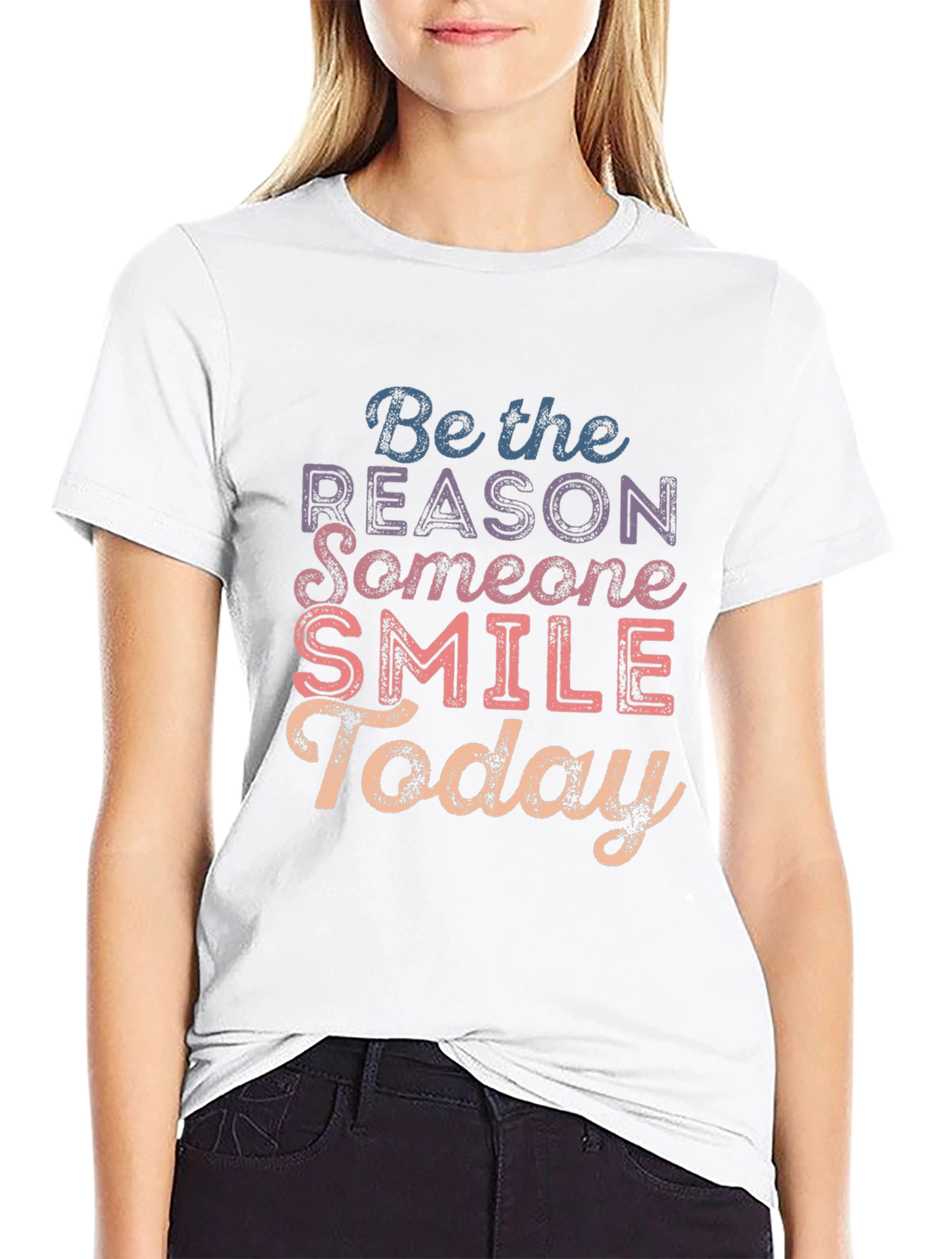 Black Be the Reason Smile Today T-Shirt view 9