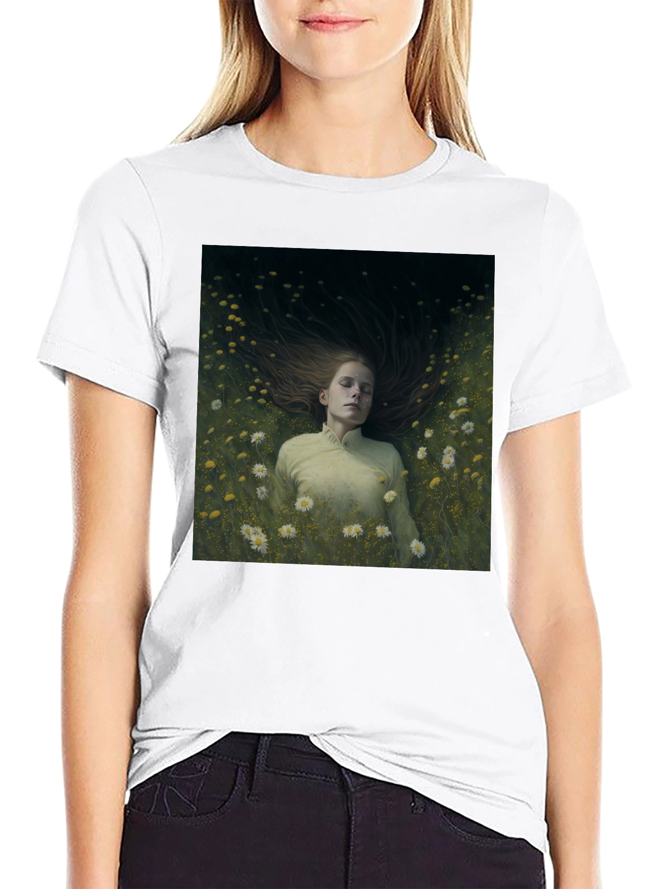 Black Dreamy Floral T-Shirt view 9