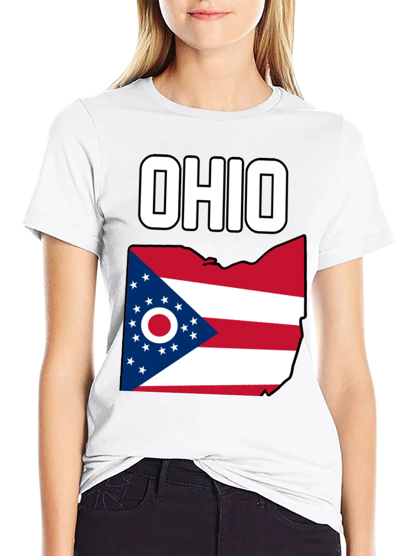 Black Ohio Flag Graphic T-Shirt view 9