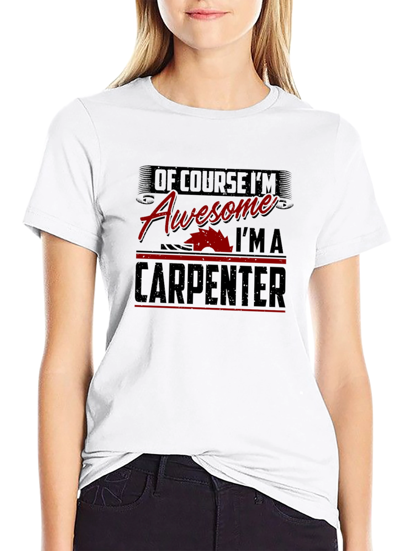 Black Awesome Carpenter Black Graphic T-Shirt view 9
