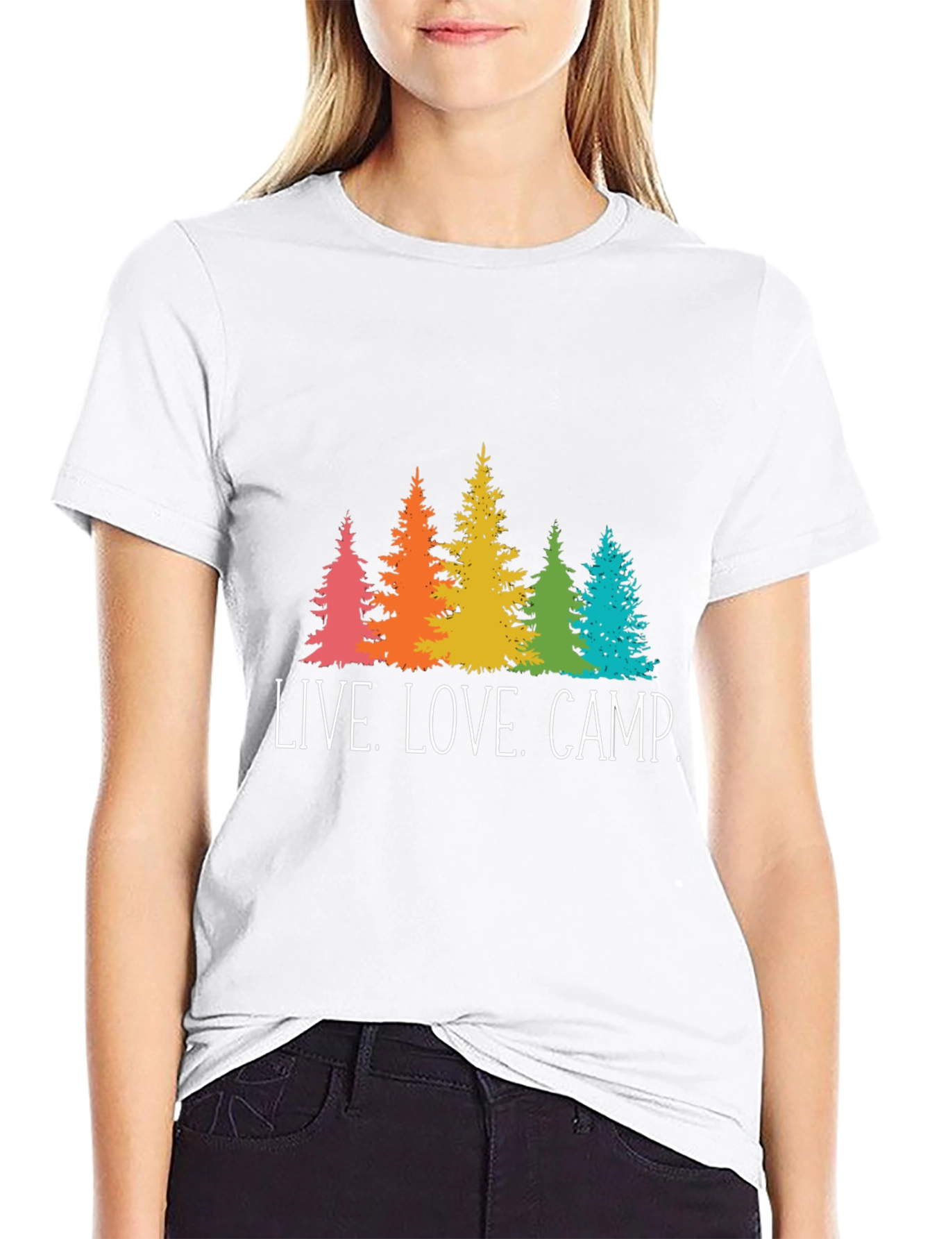 Black Live Love Camp Graphic Tee - Outdoors T-Shirt view 9