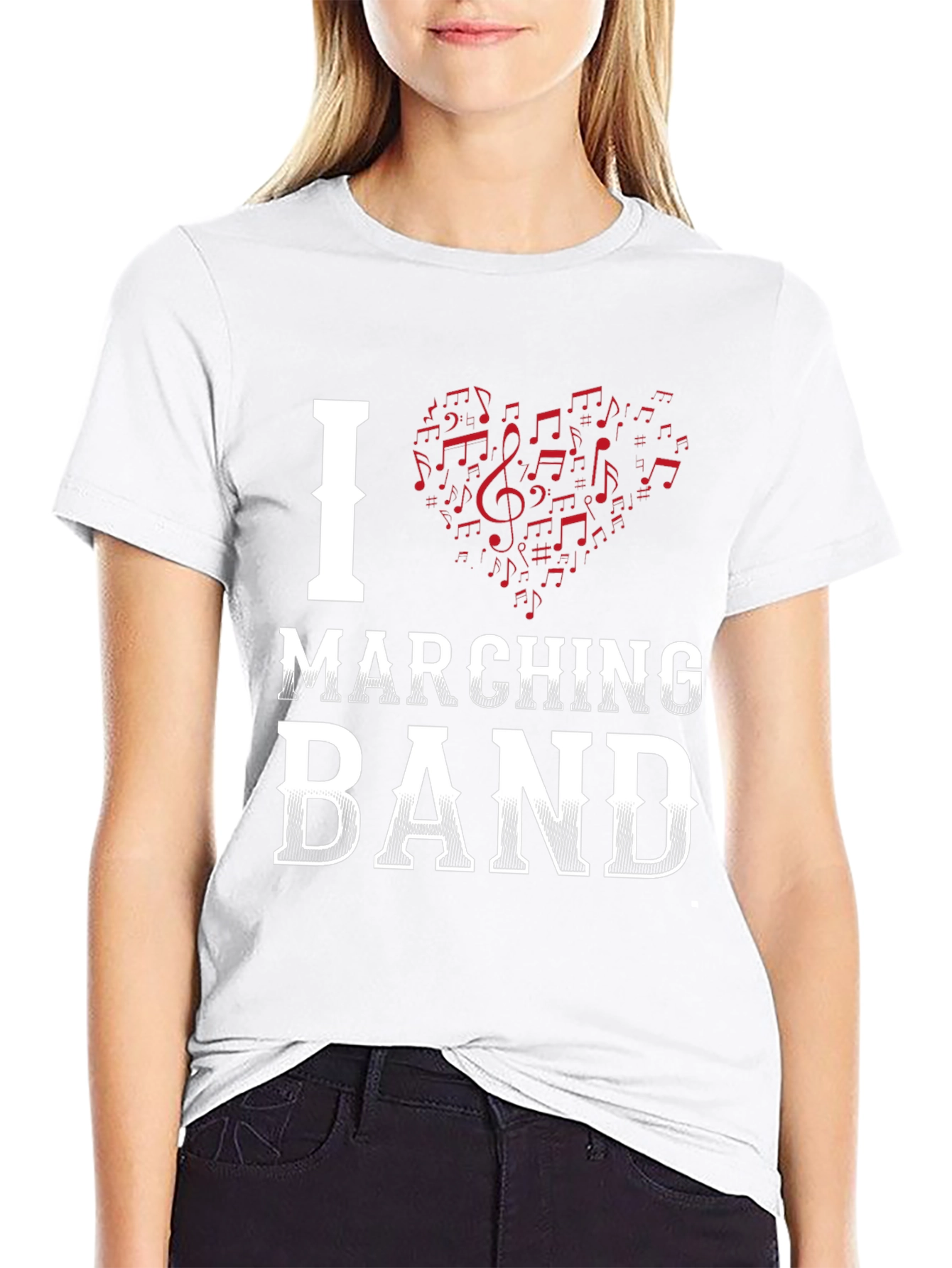 Black I Heart Marching Band T-Shirt view 9