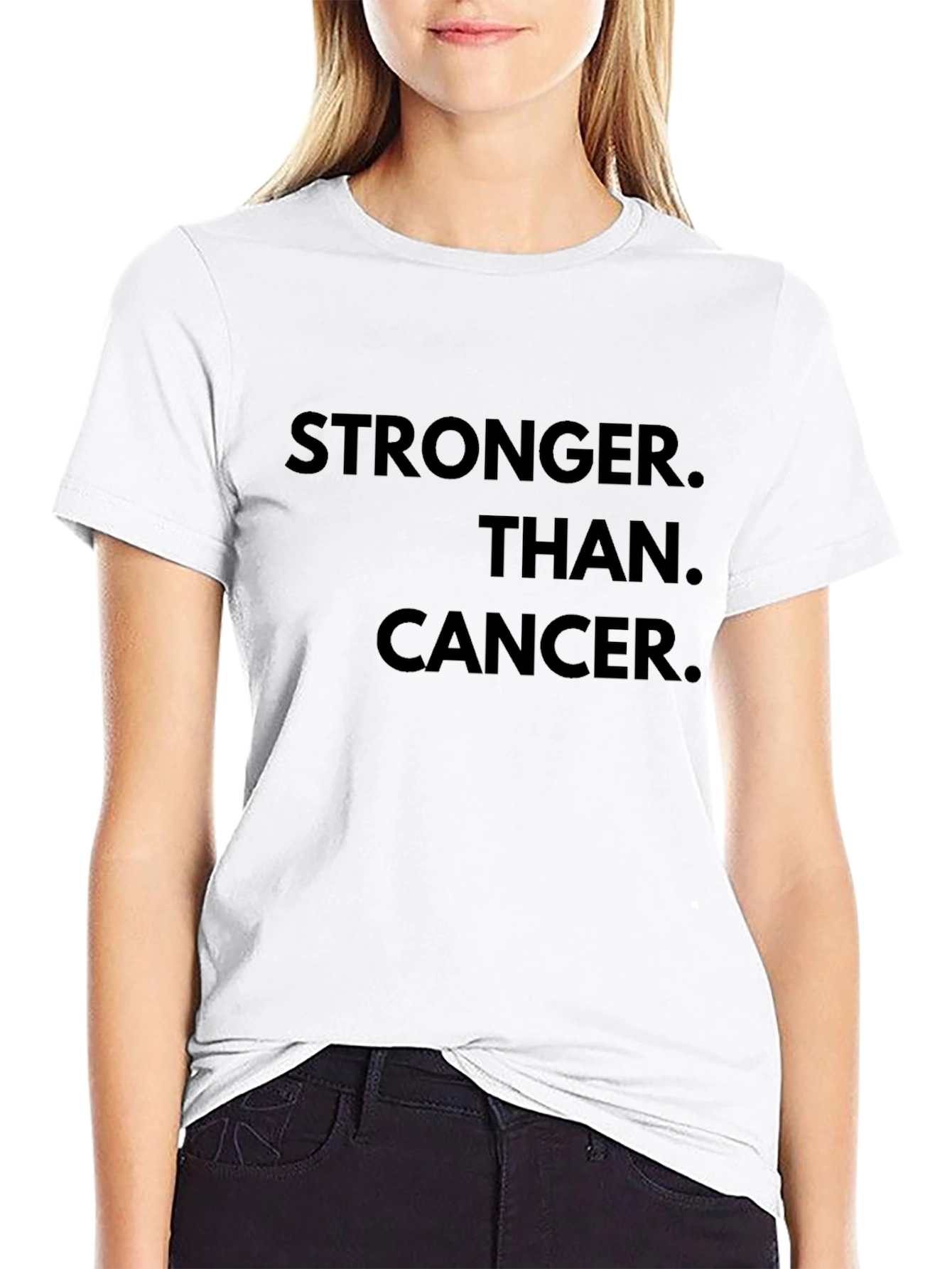 Black Stronger Than Cancer T-Shirt - Inspiring Black Tee view 9
