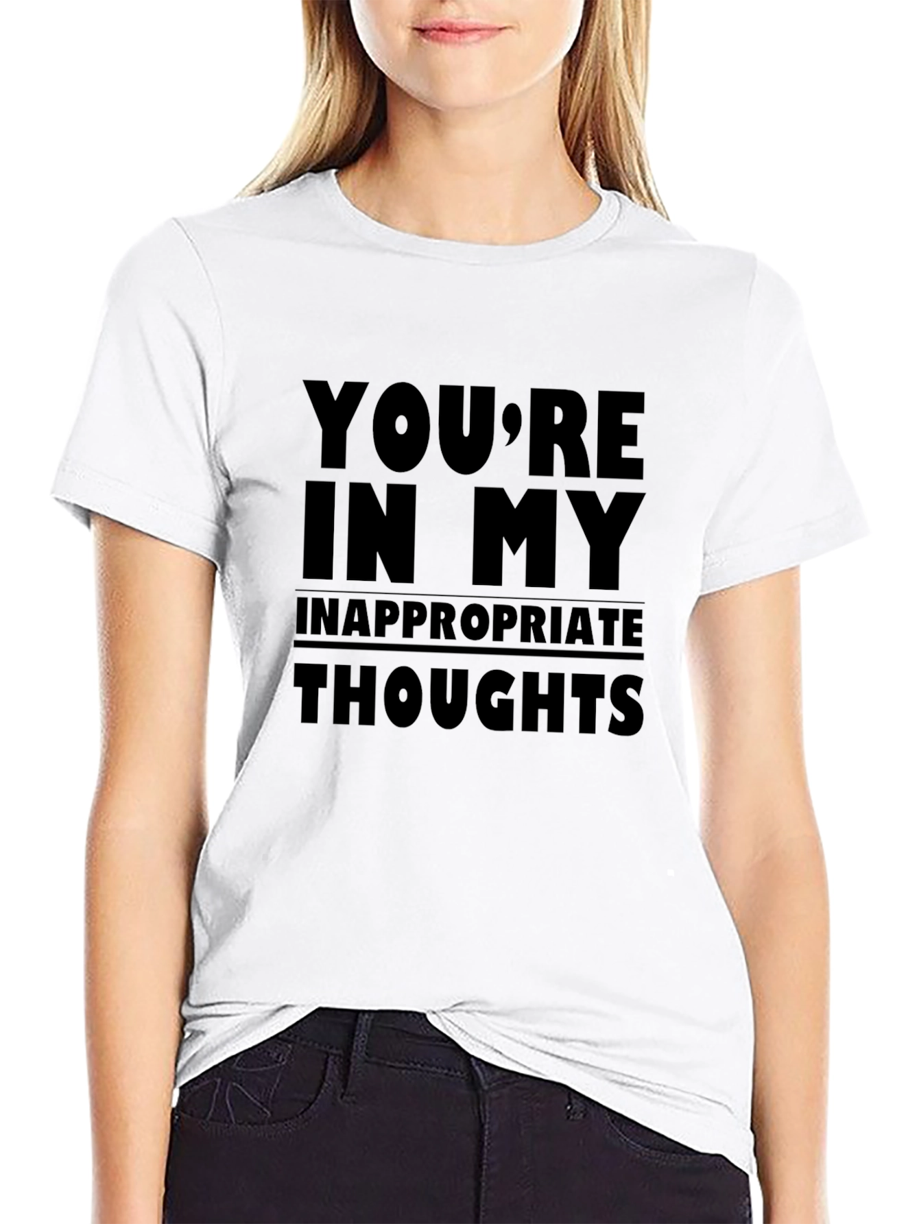 Black Inappropriate Thoughts Graphic Tee - Black view 9