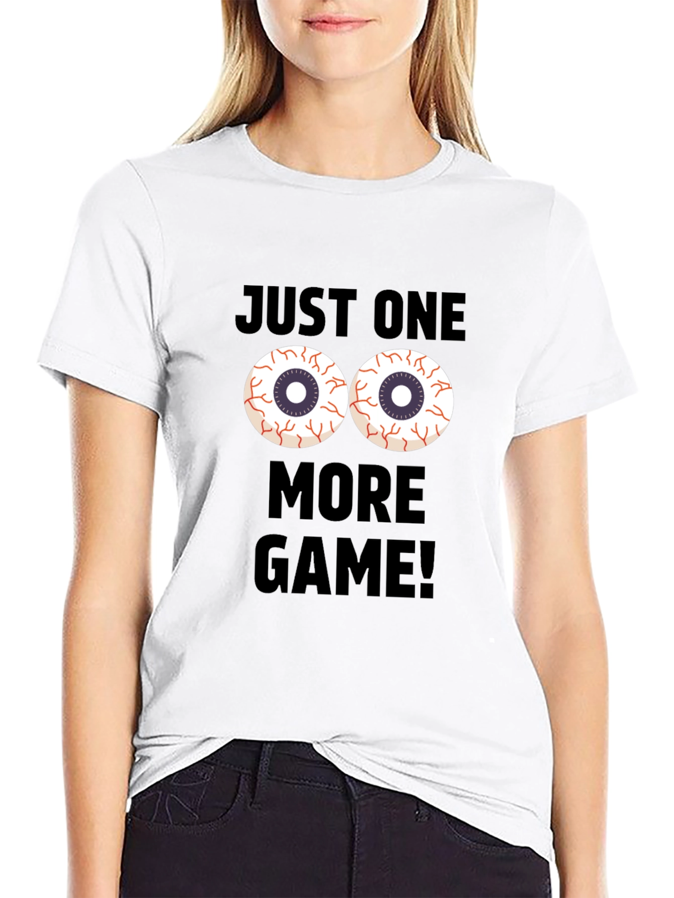 Black Just One More Game T-Shirt - Gamer Apparel view 9