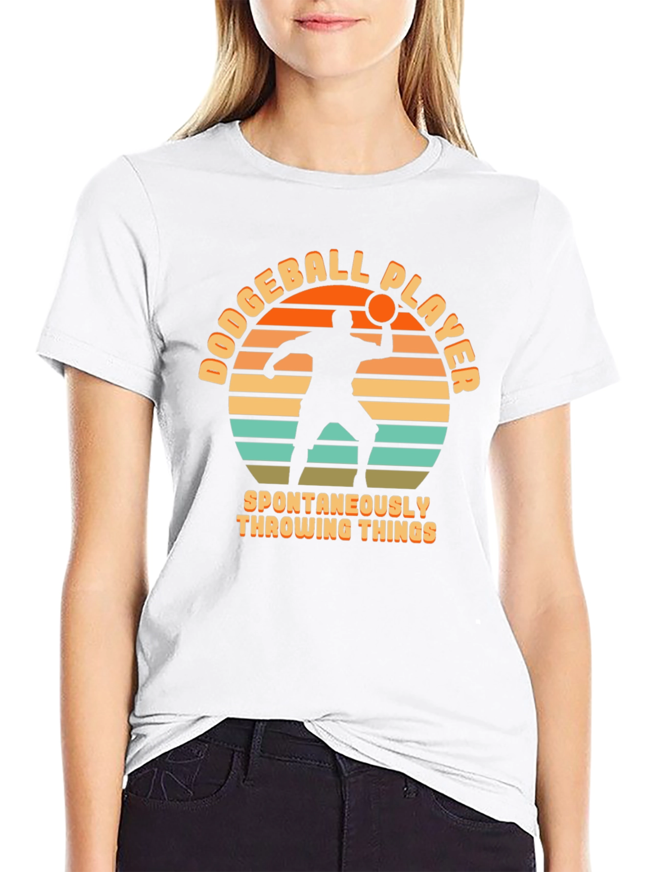 Black Dodgeball Player Throwing Things T-Shirt view 9