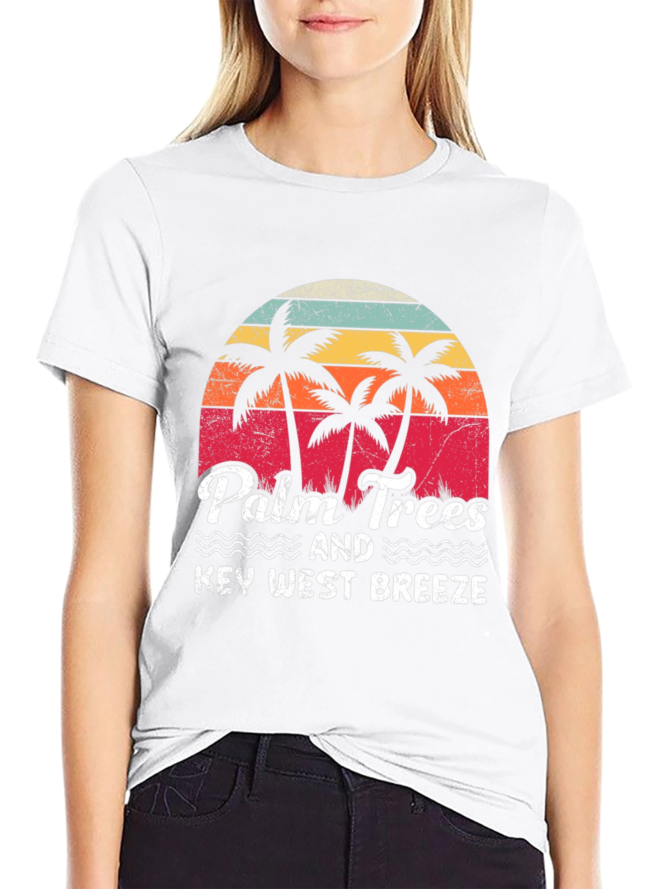 Black Palm Trees & Key West Breeze Graphic Tee view 9
