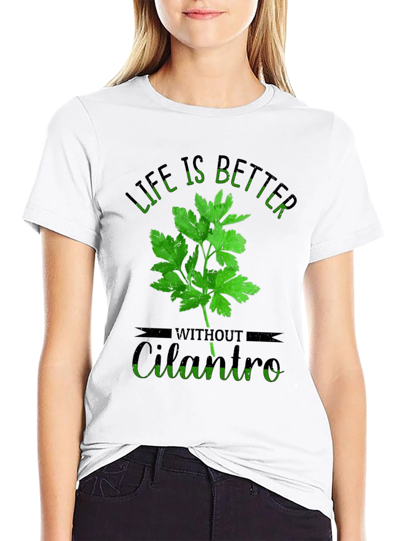 Black Life is Better Without Cilantro T-Shirt view 9