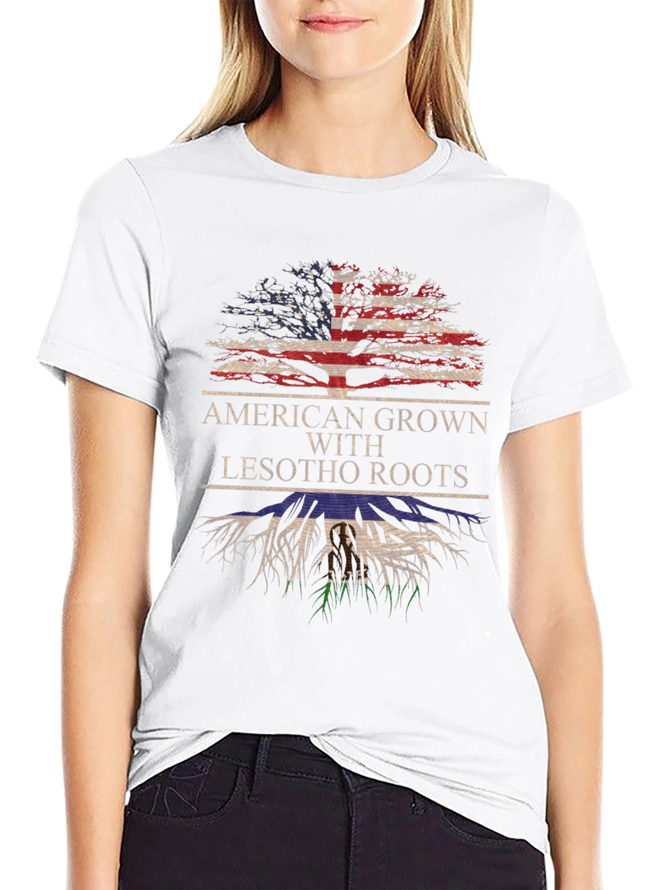 American Grown with Lesotho Roots T-Shirt - 9
