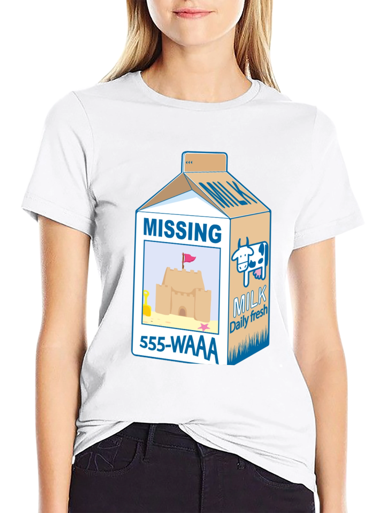 Black Funny Missing Milk Carton T-Shirt view 9