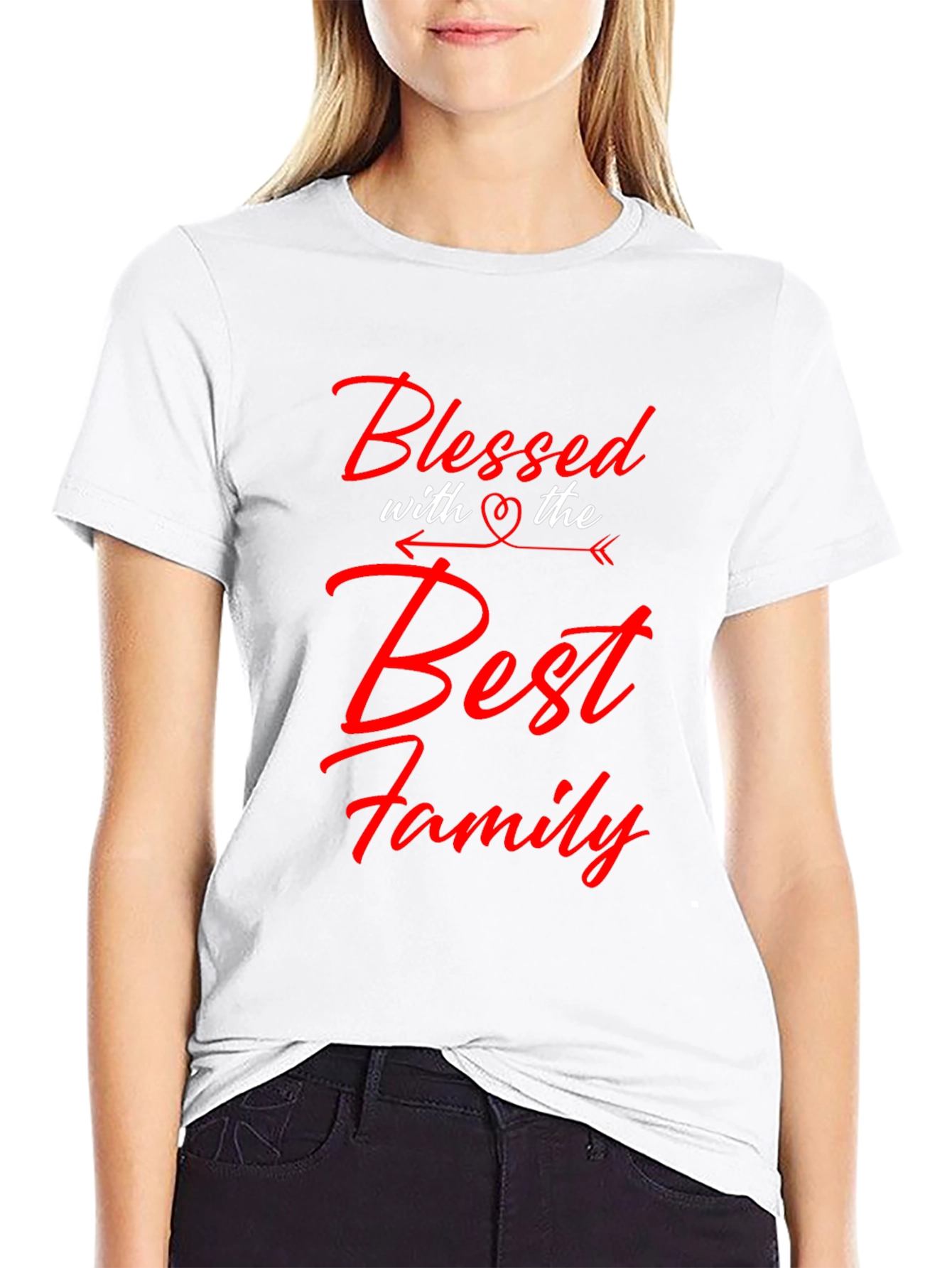 Black Blessed with the Best Family Graphic Tee view 9